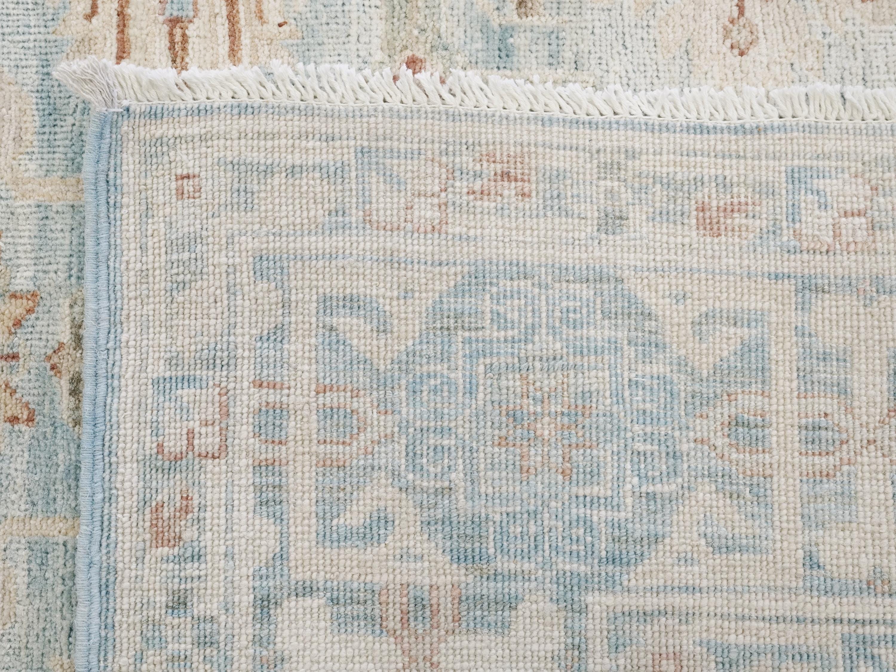 4x6 Ft Light Blue Serapi Rug - Afghan Handmade Oriental Rug
