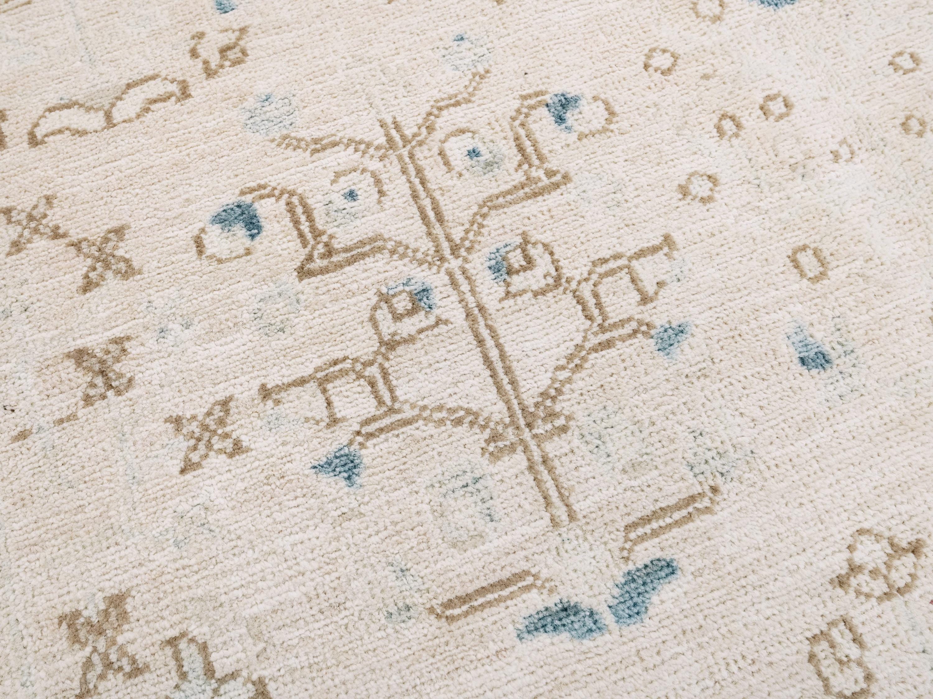 5x8 Ft Handmade Serapi Wool Rug - Beige Vintage Area Rug