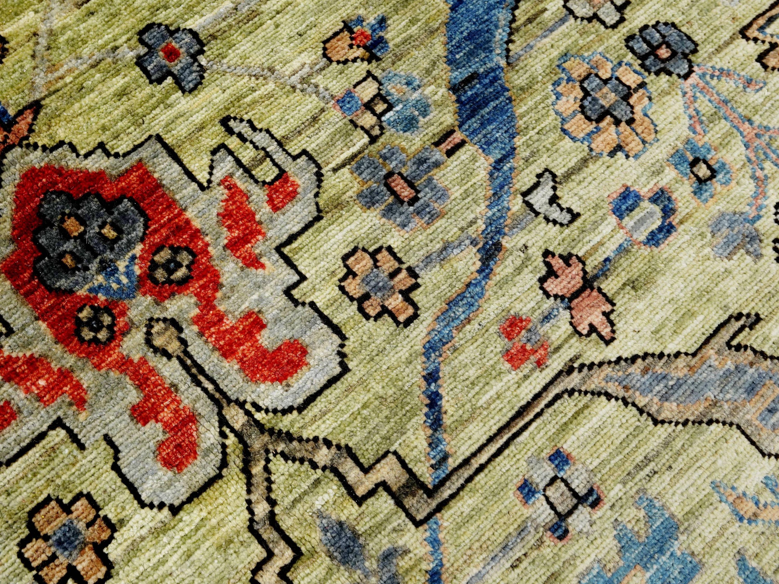 9x12 Ft Green Bidjar Rug - Afghan Oriental Area Rug