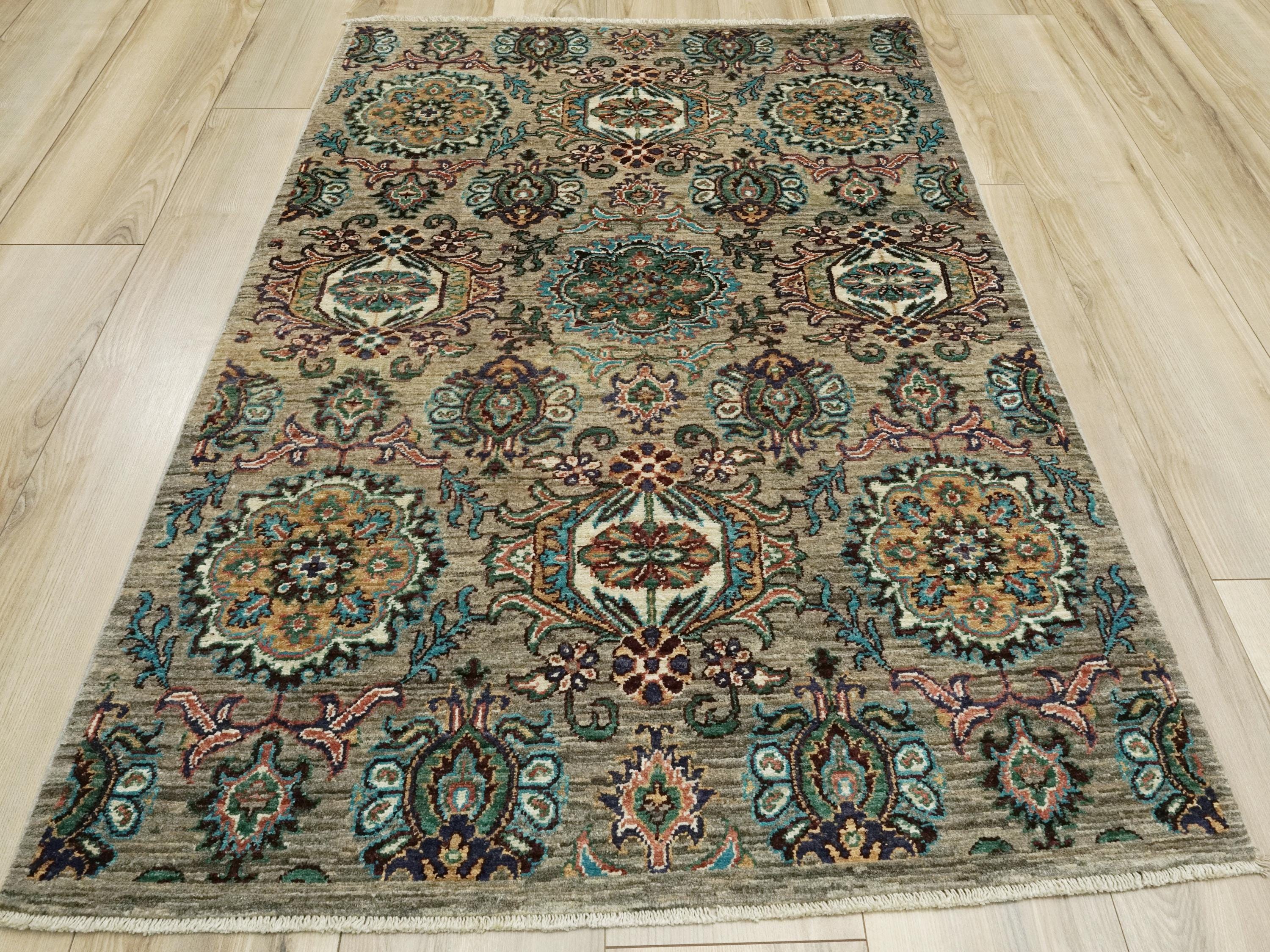 3x5 Ft Green Serapi Rug - Oriental Wool Rug