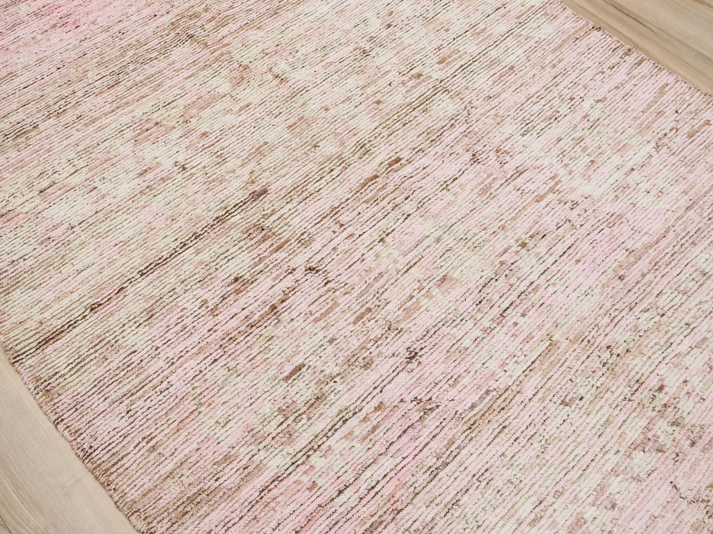 6x8 Ft Pink Moroccan Wool Rug - Hand-Knotted Area Rug