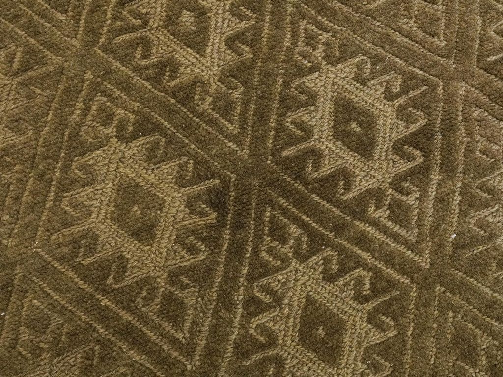 5x6 FT Vintage Green Tribal Kilim Rug - Hand Knotted Wool Area Rug