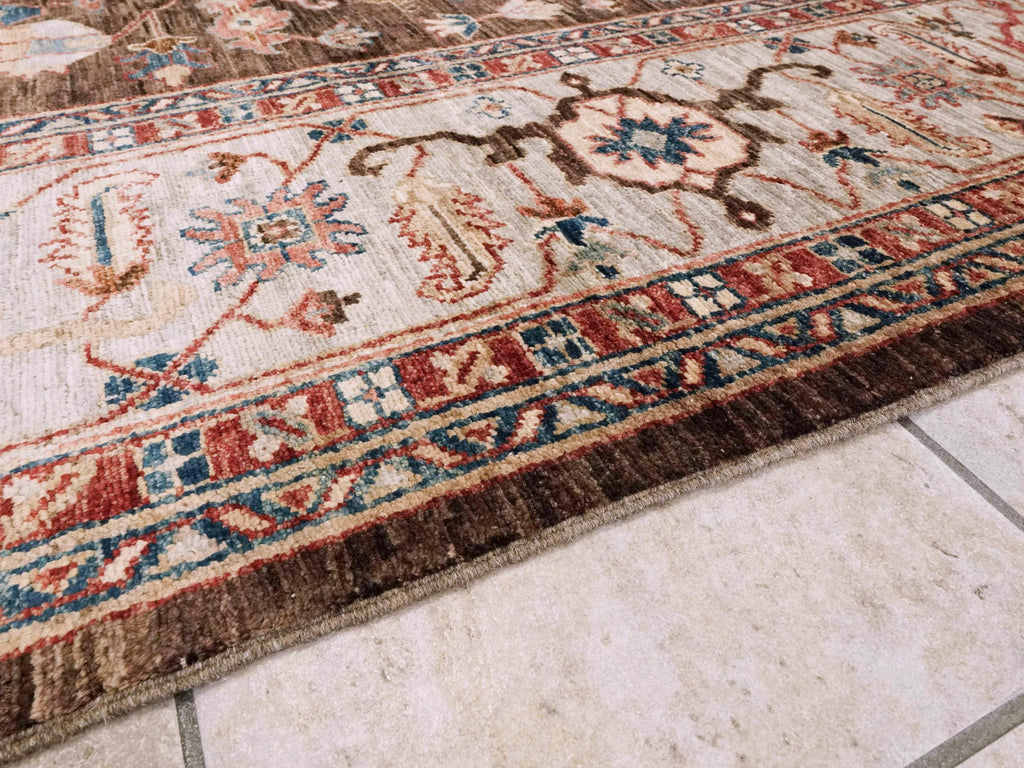 9x12 Ft Brown Serapi Rug - Afghan Oriental Area Rug - Persian Design
