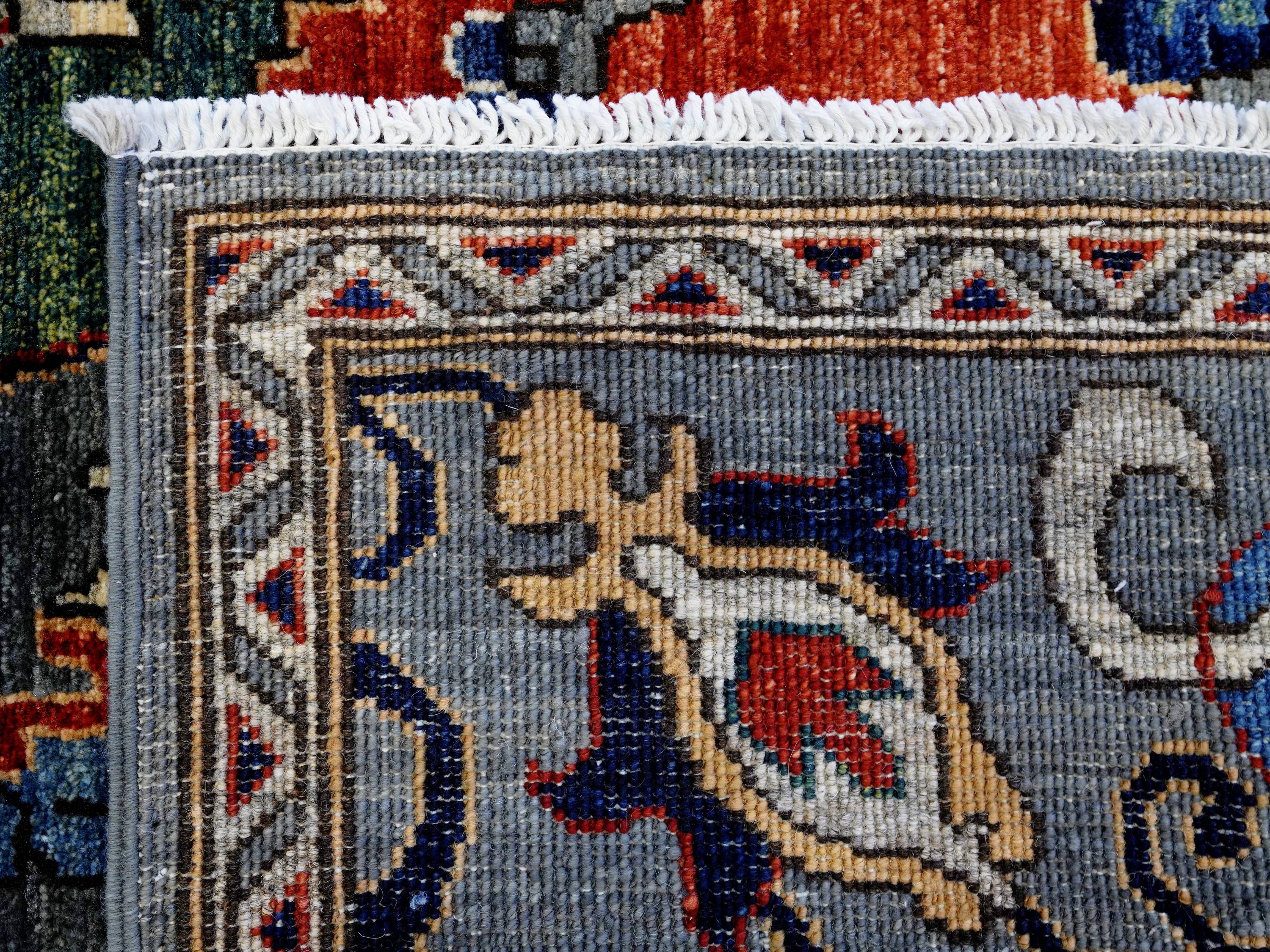 6x9 Ft Dark Gray Serapi Rug - Traditional Persian Style Wool Rug