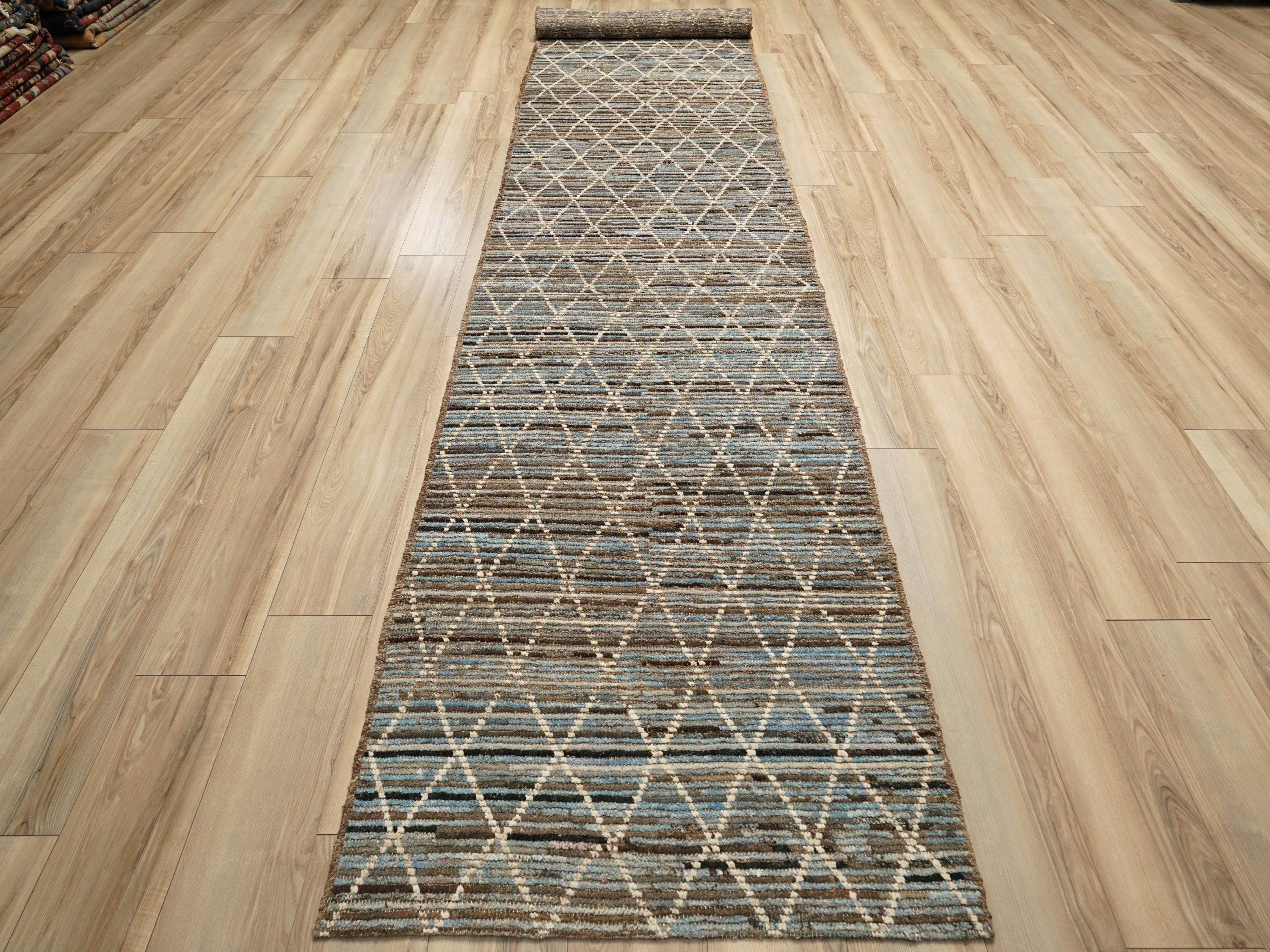 16 Ft Moroccan Runner Rug - Handmade Wool Rug