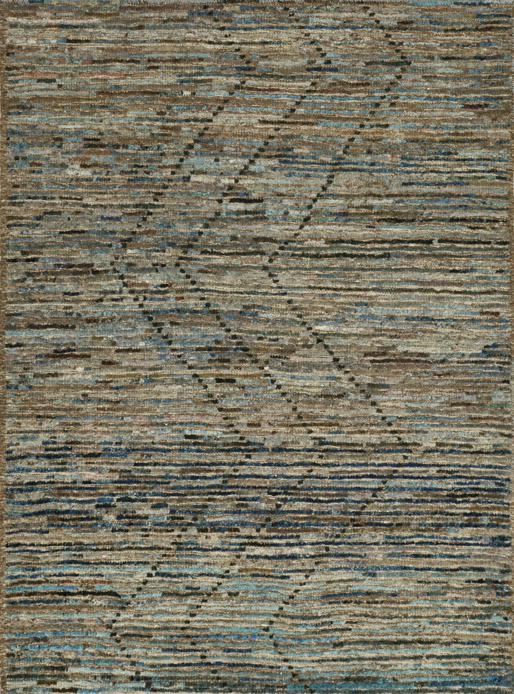 3x5 Ft Dark Blue Moroccan Rug - Hand Knotted Area Rug