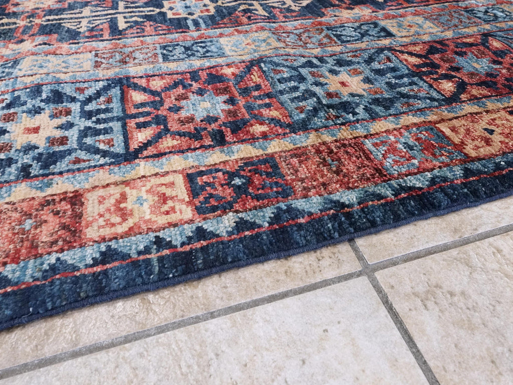 8x10 Ft Blue Heriz Rug - Hand Knotted Oriental Area Rug