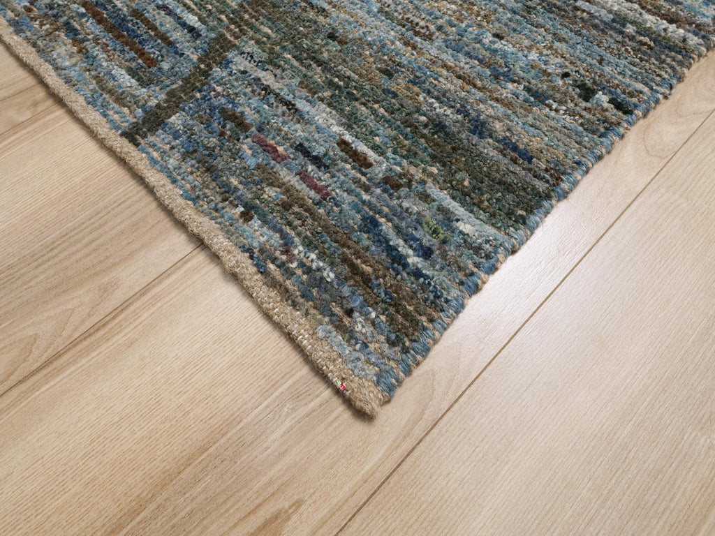 6x9 Ft Blue Moroccan Rug - Afghan Handmade Area Rug