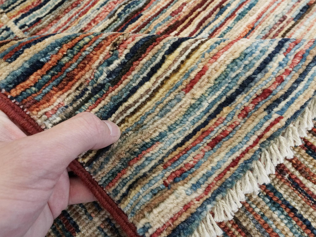 8x10 Ft Stripped Gabbeh Rug - Hand Knotted Wool Area Rug