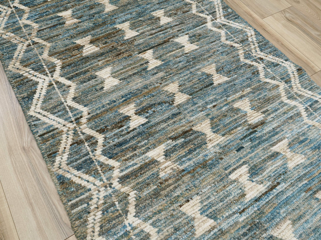 3x5 Ft Blue Moroccan Rug - Afghan Wool Tribal Rug