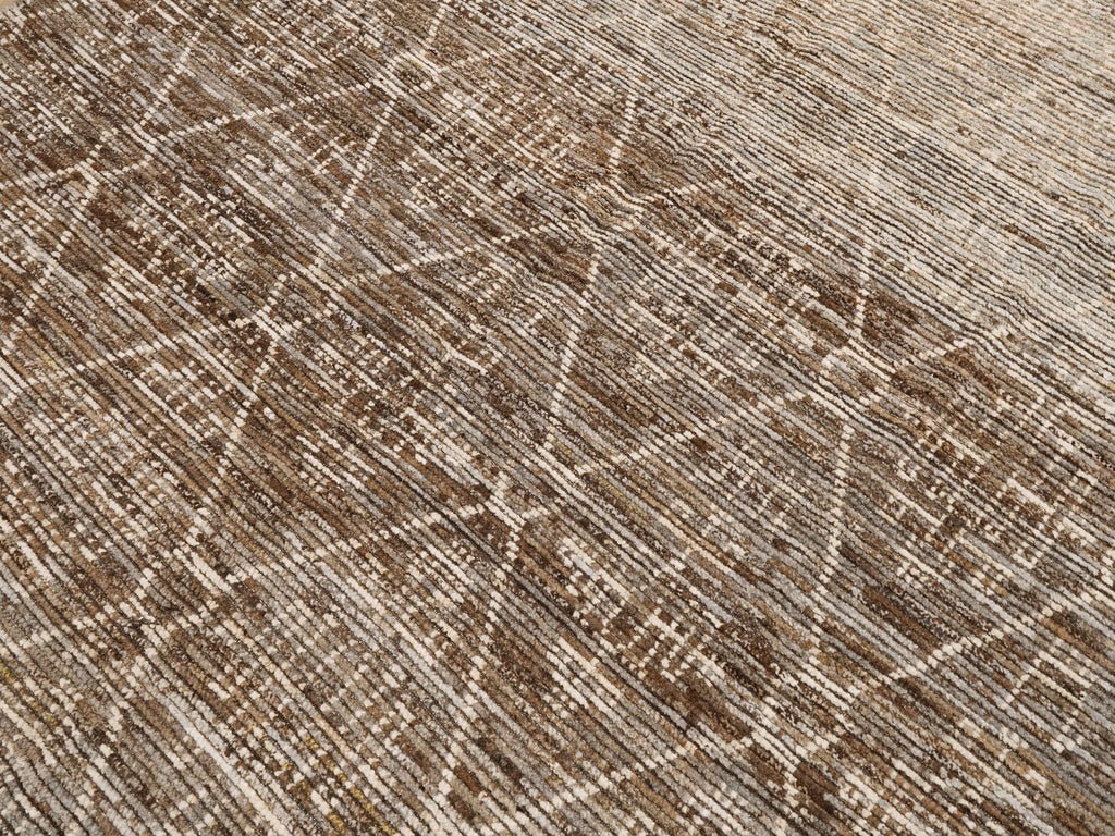 7x10 Ft Brown Moroccan Rug - Hand Knotted Area Rug