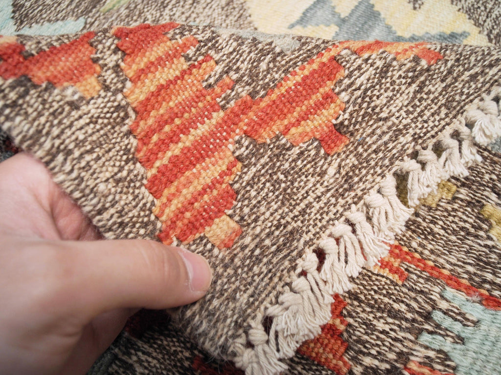 4x6 Ft Red Maimana Kilim Rug - Afghan Flat Weave