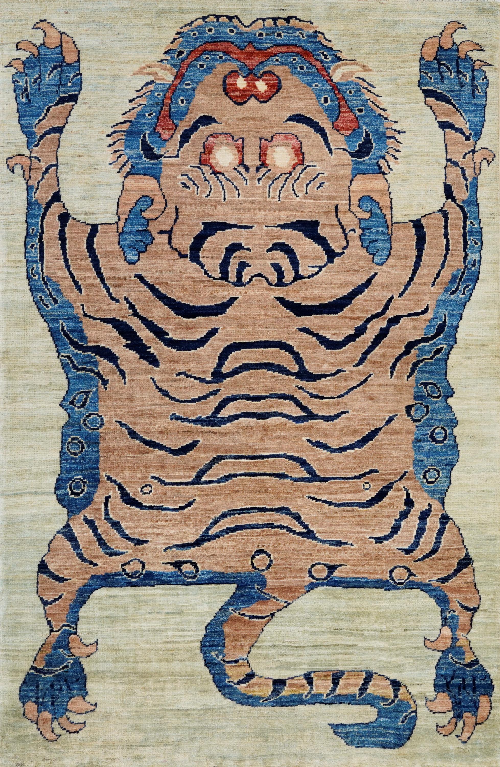 3x5 Ft Tiger Rug - Handmade Afghan Area Rug