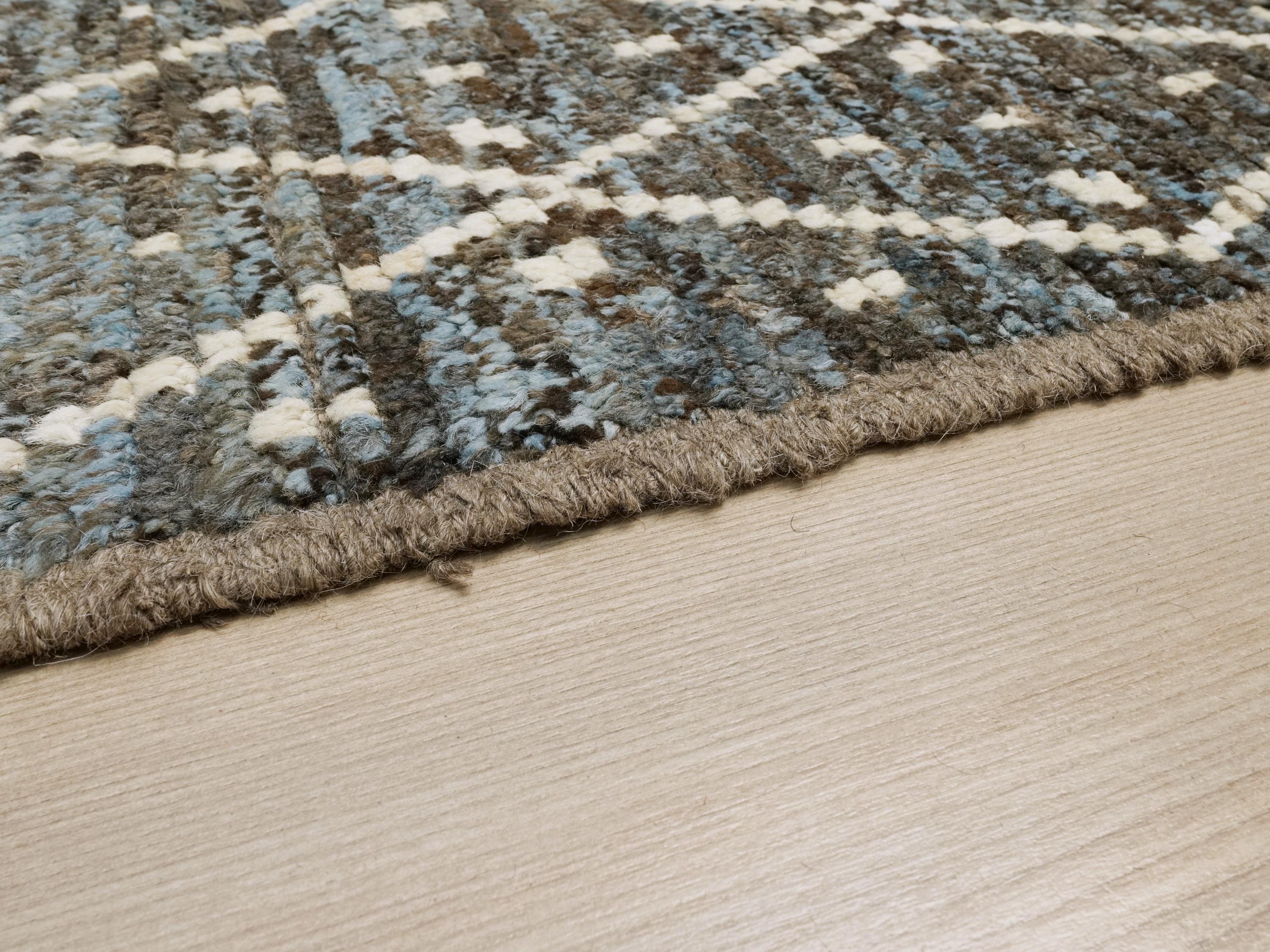 6x9 Ft Blue Moroccan Rug - Afghan Handmade Area Rug