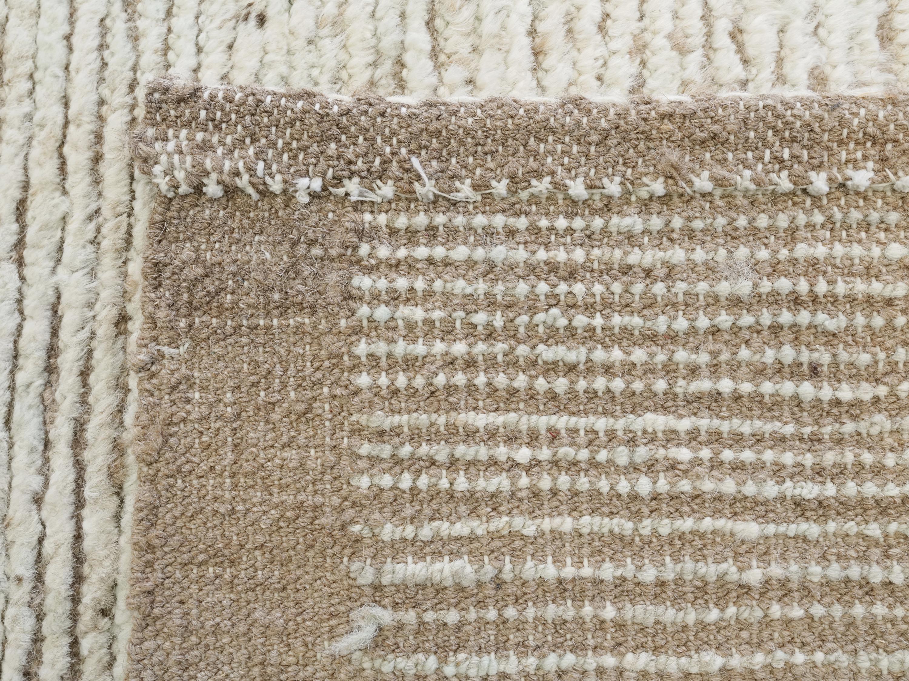 10 Ft Blue Moroccan Wool Runner Rug - Hand Knotted Hallway Rug