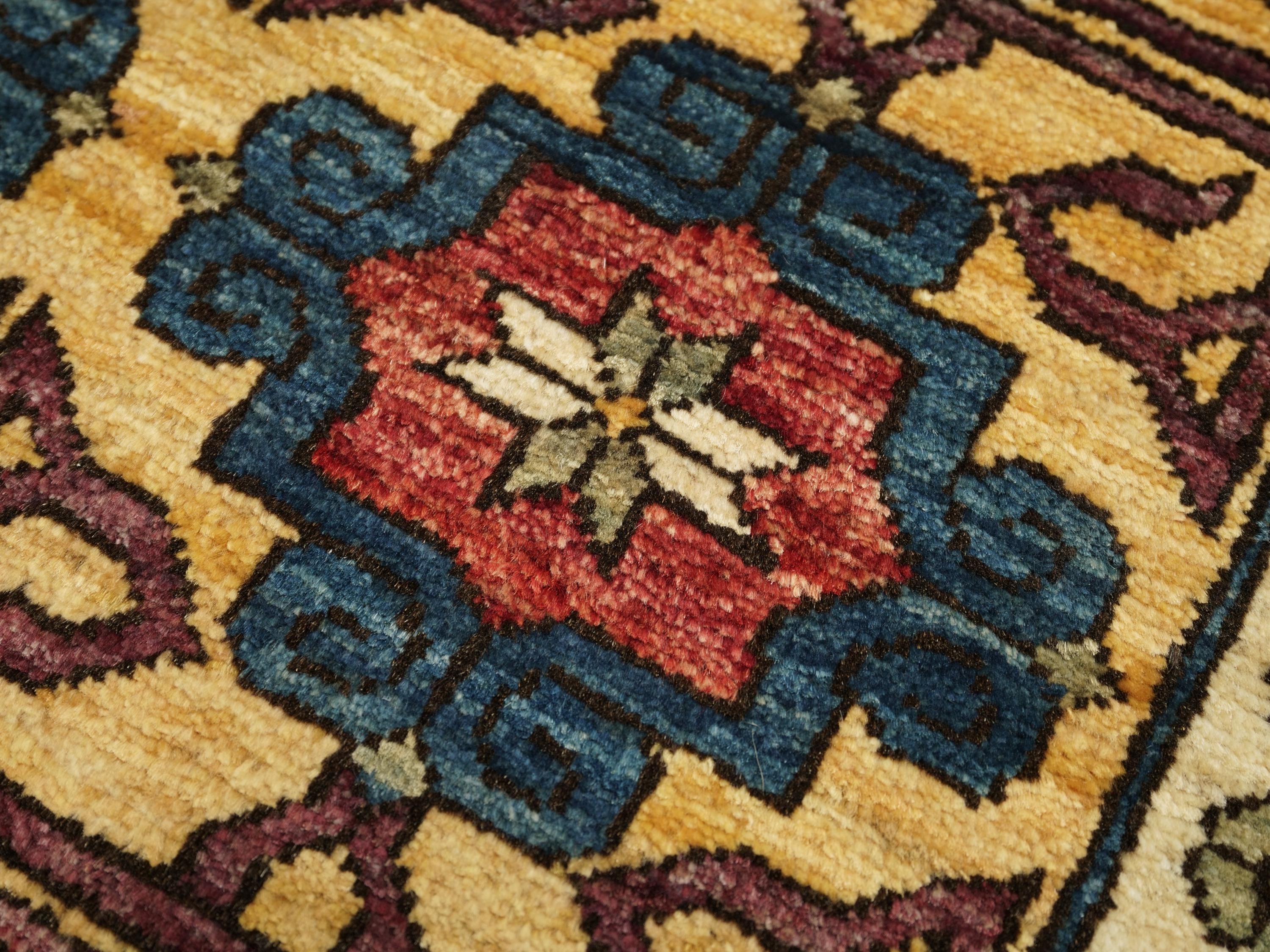 2x3 Ft Yellow Ersari Rug - Afghan Wool Tribal Rug
