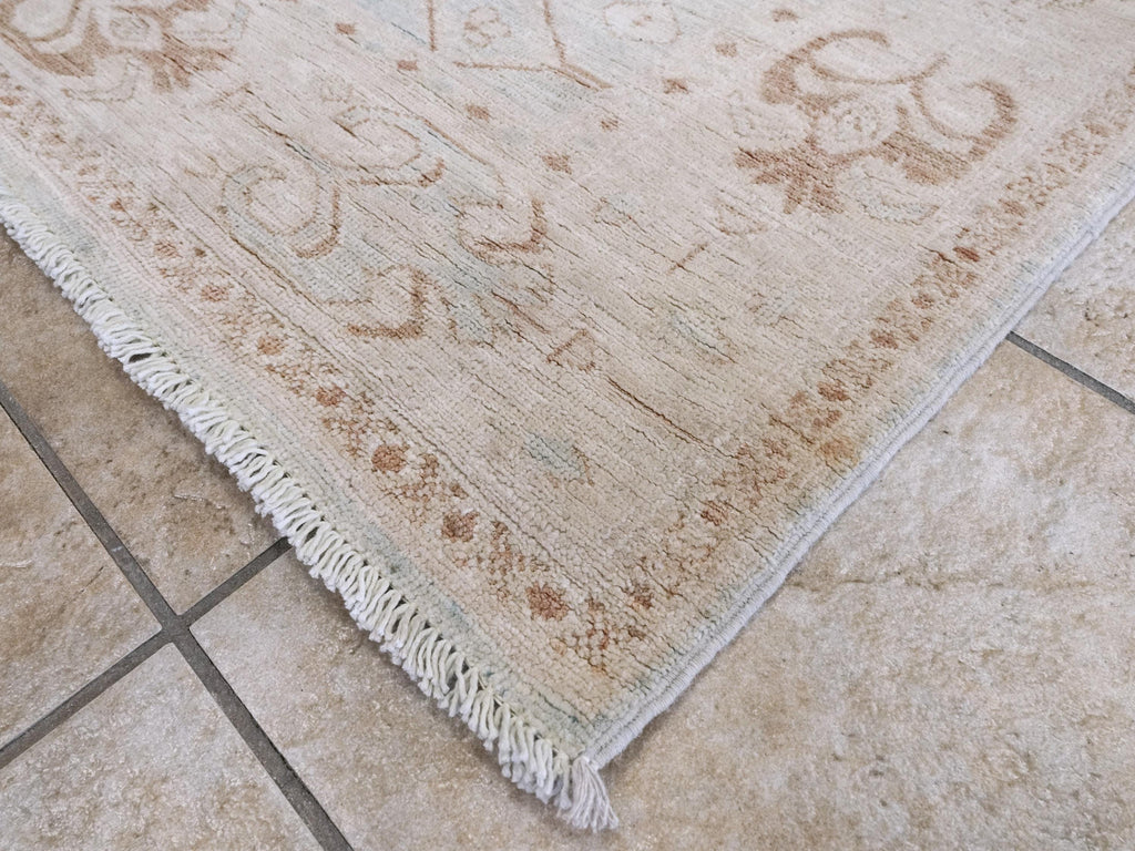 5x12 Ft White Serapi Runner Rug - Afghan Handmade Wool Hallway Rug