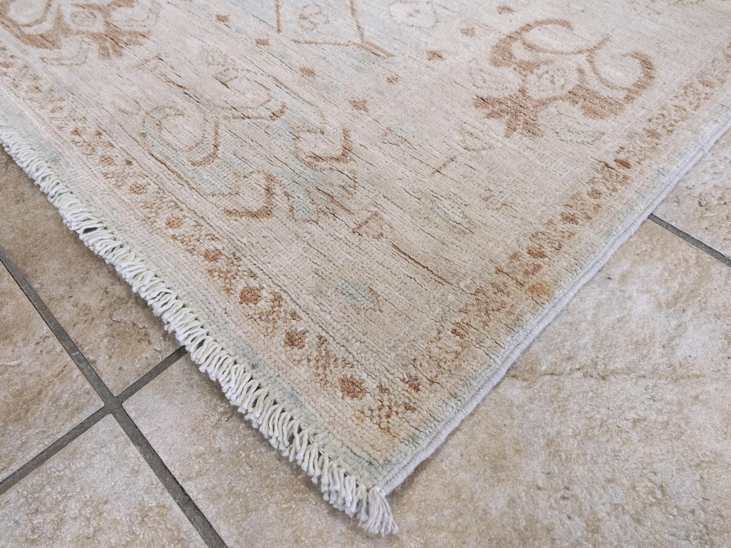 5x12 Ft White Serapi Runner Rug - Afghan Handmade Wool Hallway Rug