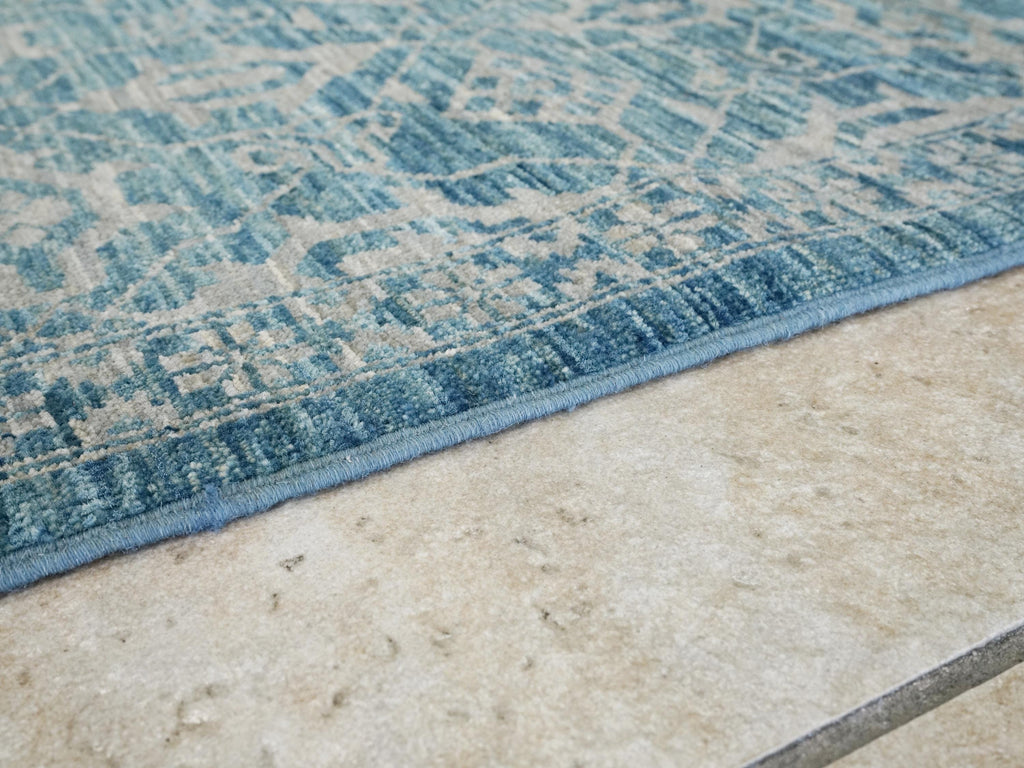 6x9 Ft Blue Heriz Rug - Hand Knotted Area Rug - Persian Design