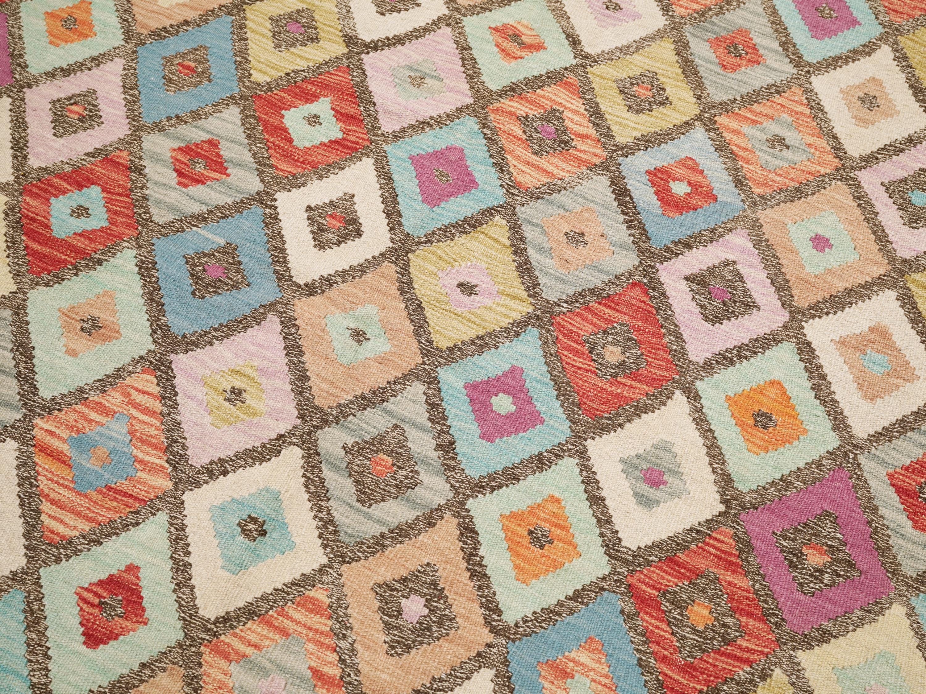 5x6 Ft Maimana Kilim Rug - Afghan Flat Weave