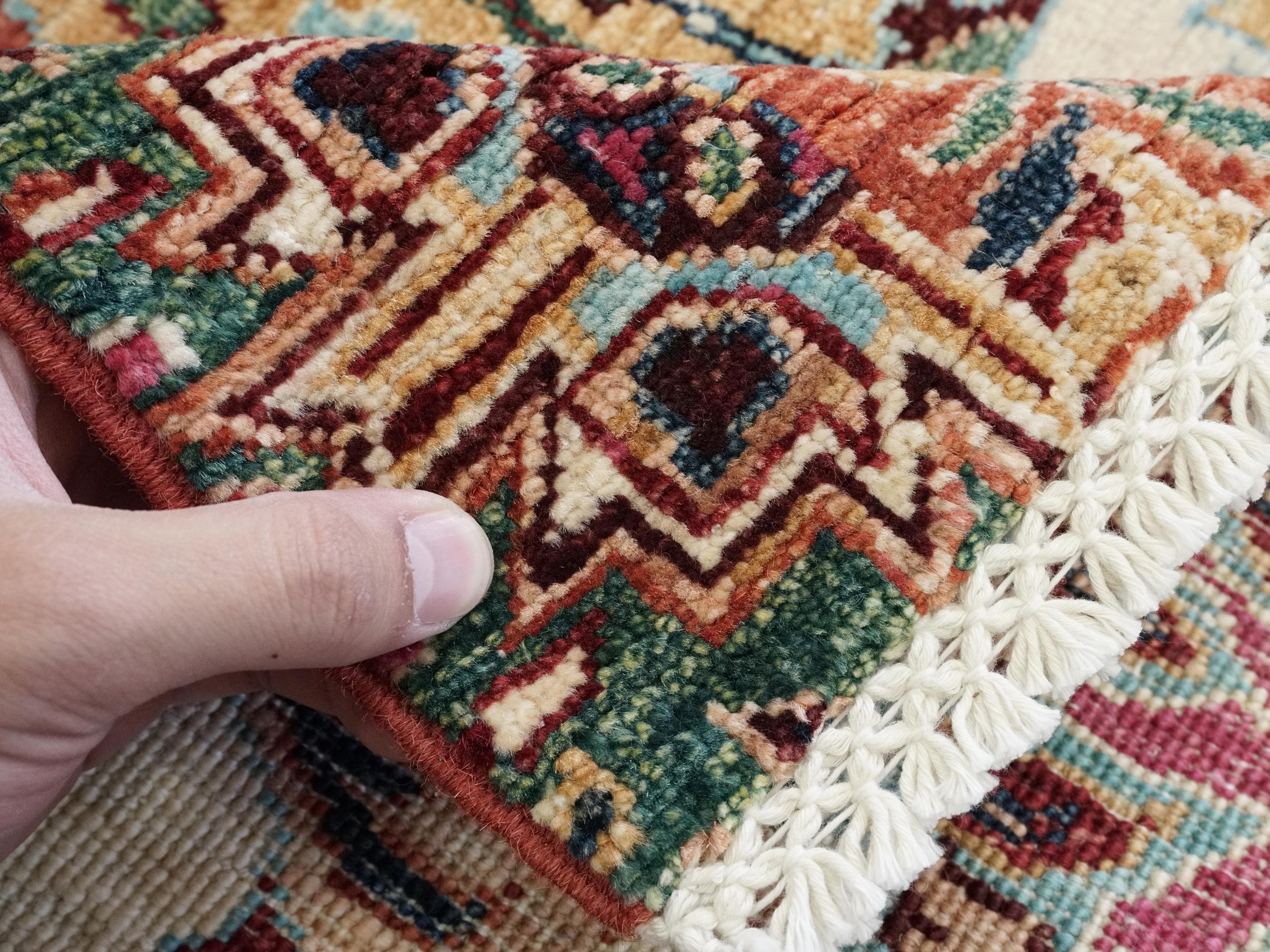 3x4 Ft Hand Knotted Gabbeh Wool Rug - Oriental Area Rug