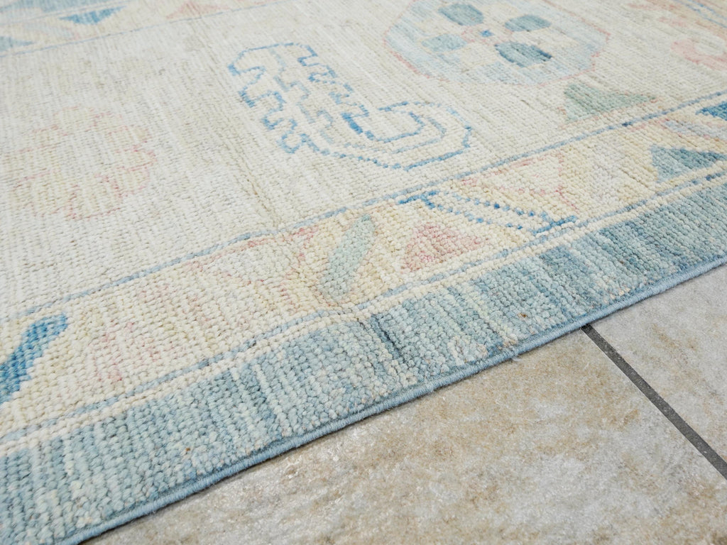 10x14 Ft Light Blue Ushak Rug - Hand Knotted Wool Area Rug