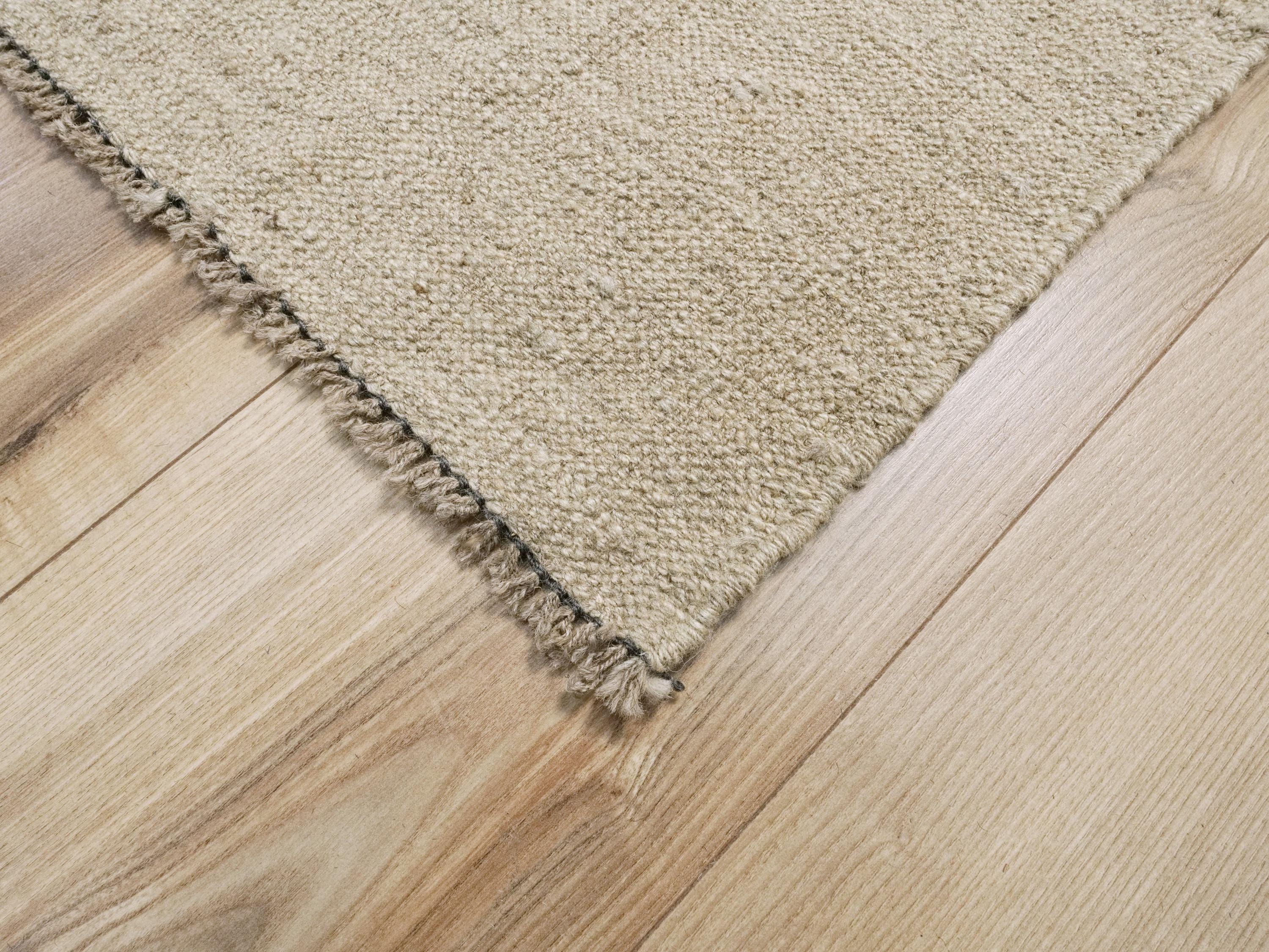 8x10 Ft Beige Kilim Rug - Handwoven Afghan Flatweave