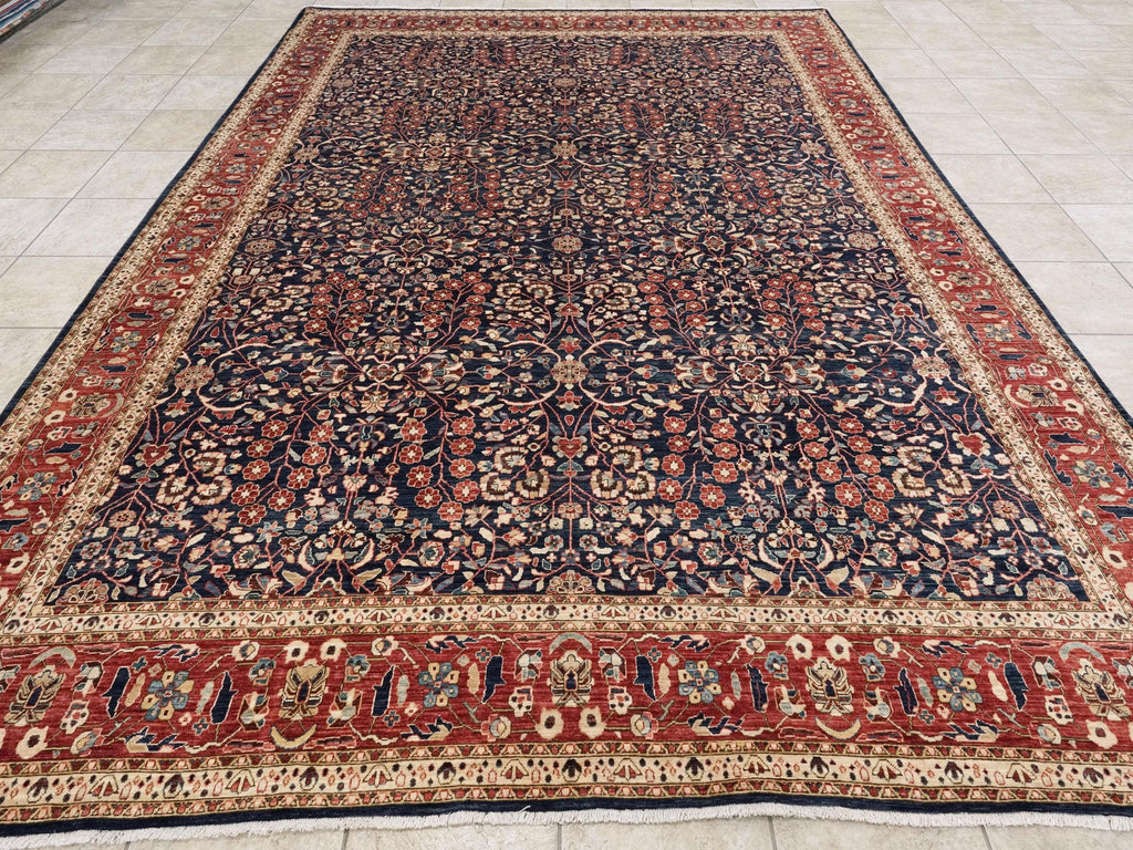 9x12 Ft Blue Serapi Rug – Hand Knotted Wool Oriental Rug