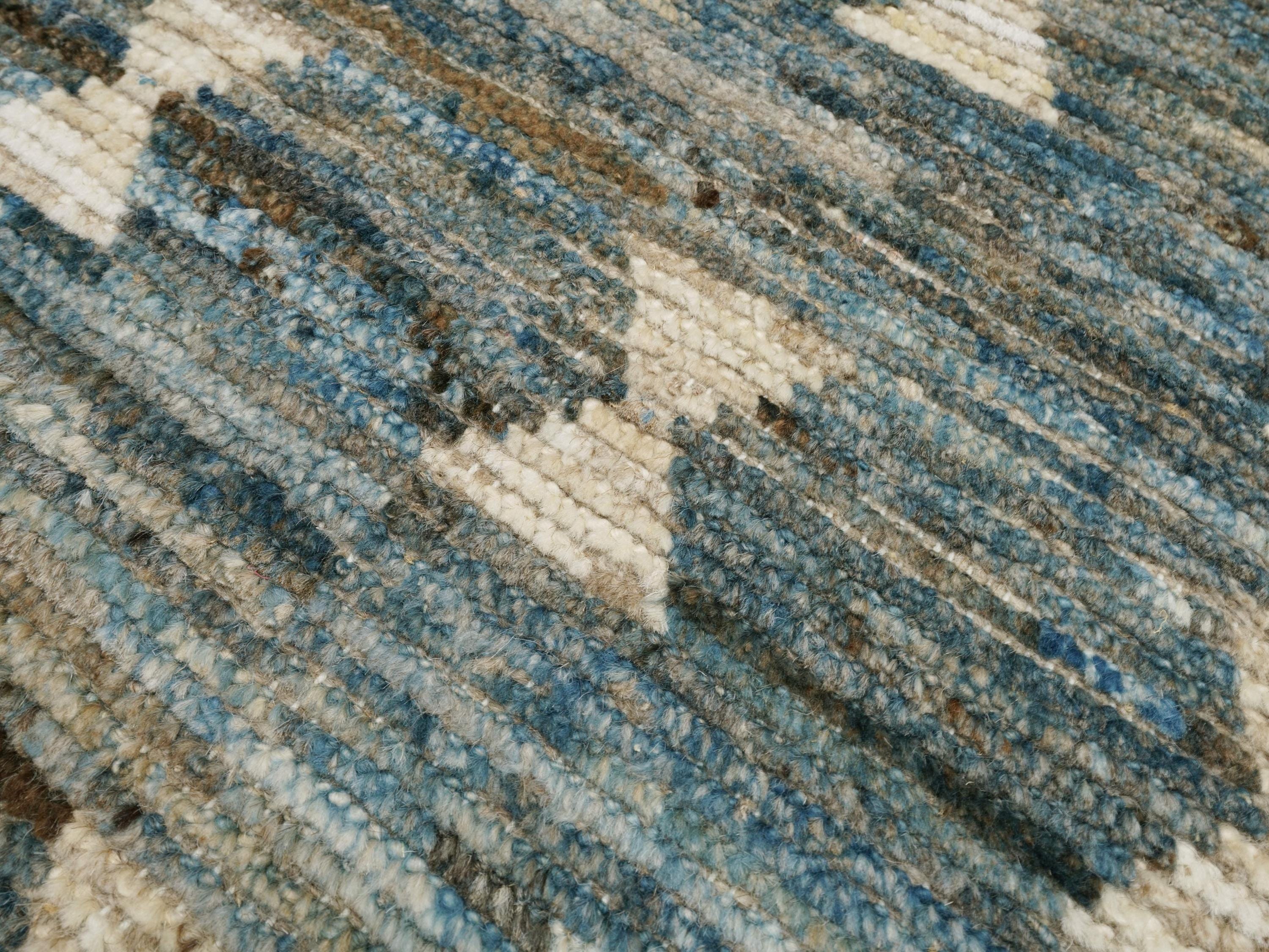 3x5 Ft Blue Moroccan Rug - Afghan Wool Tribal Rug