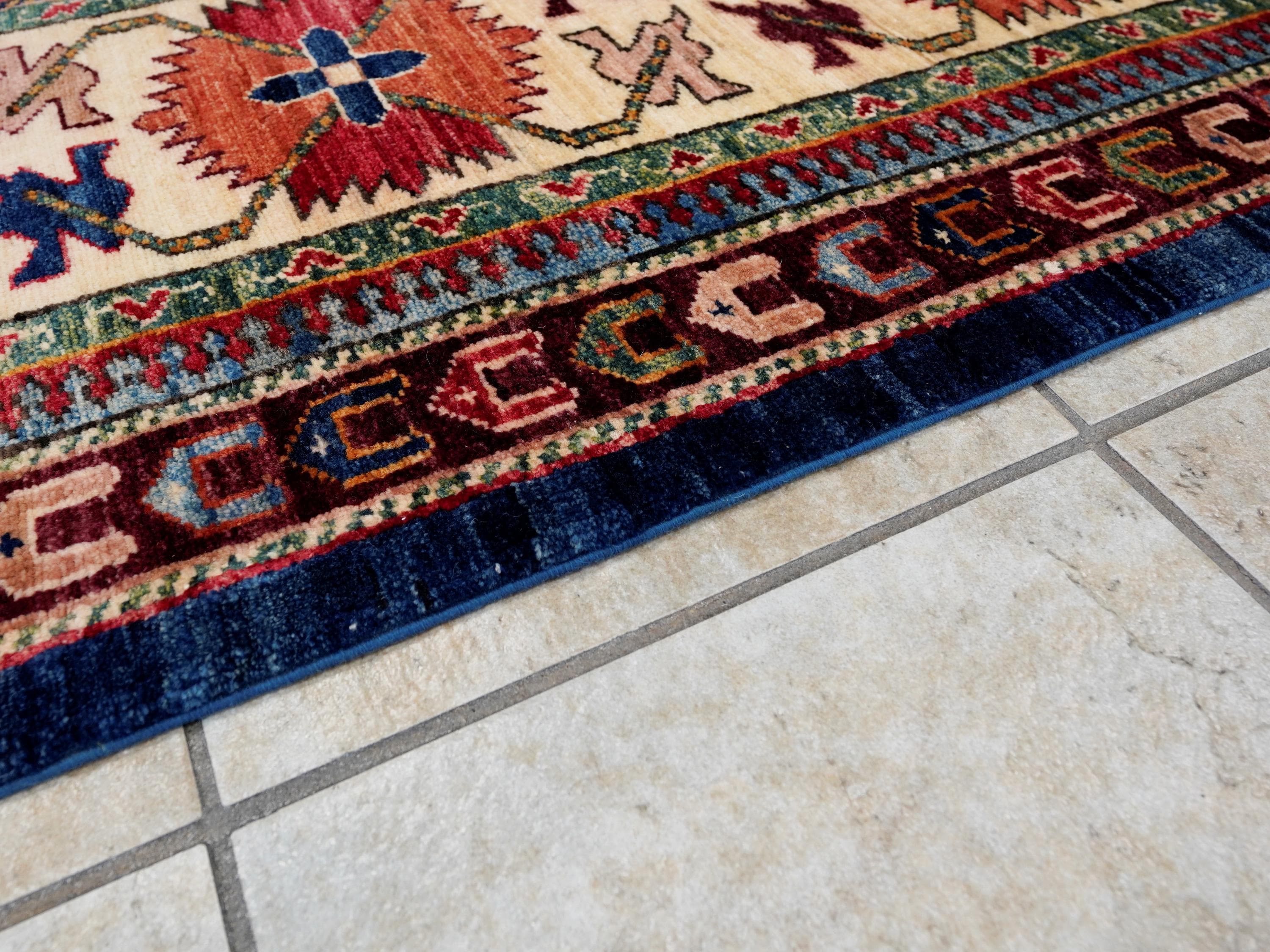 10x14 Ft Blue Beige Serapi Rug - Hand Knotted Wool Oriental Rug