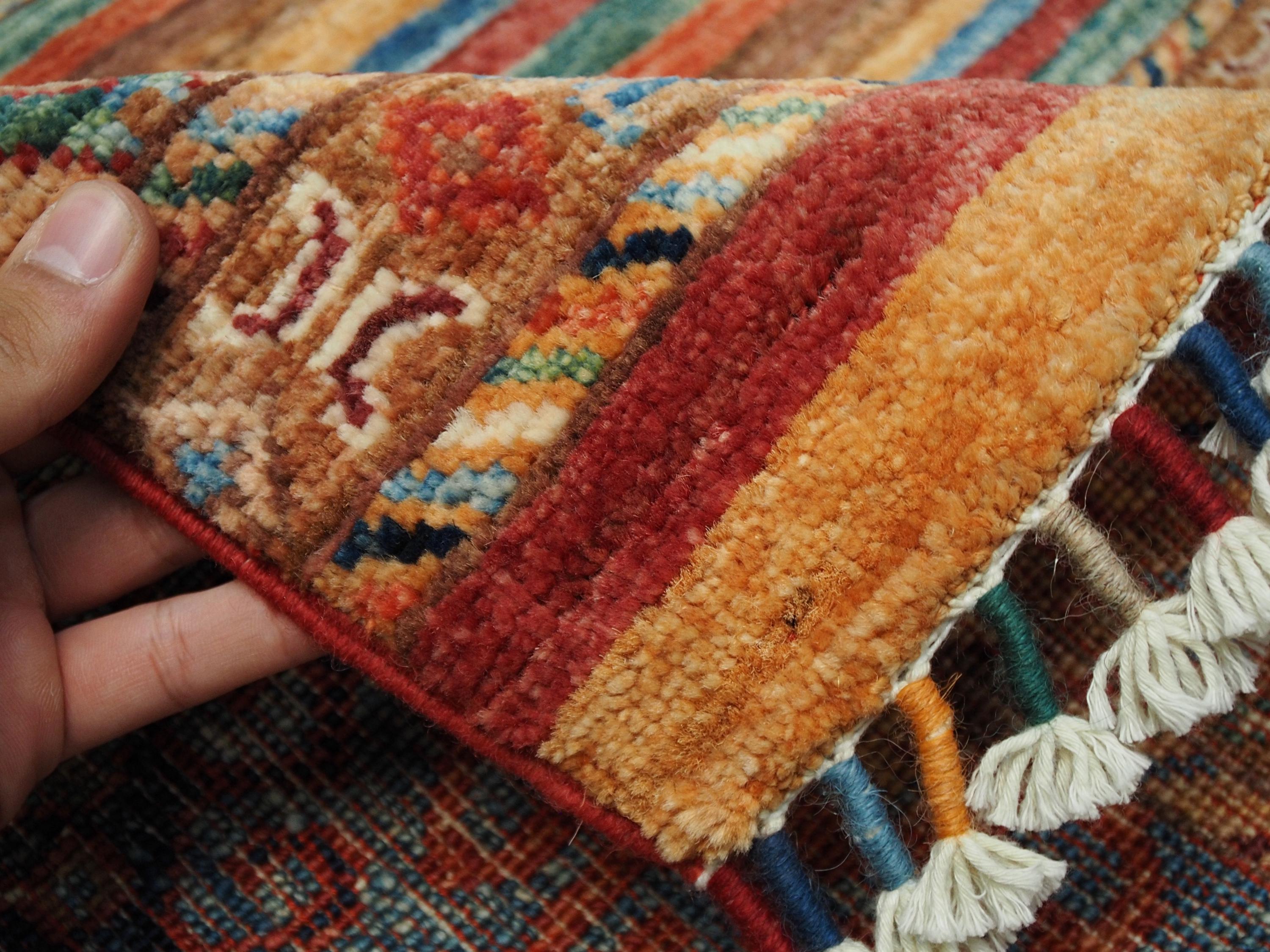Hand Knotted Red Khorjan Rug 3x4 Ft Traditional Oriental Ghazni Wool Rug