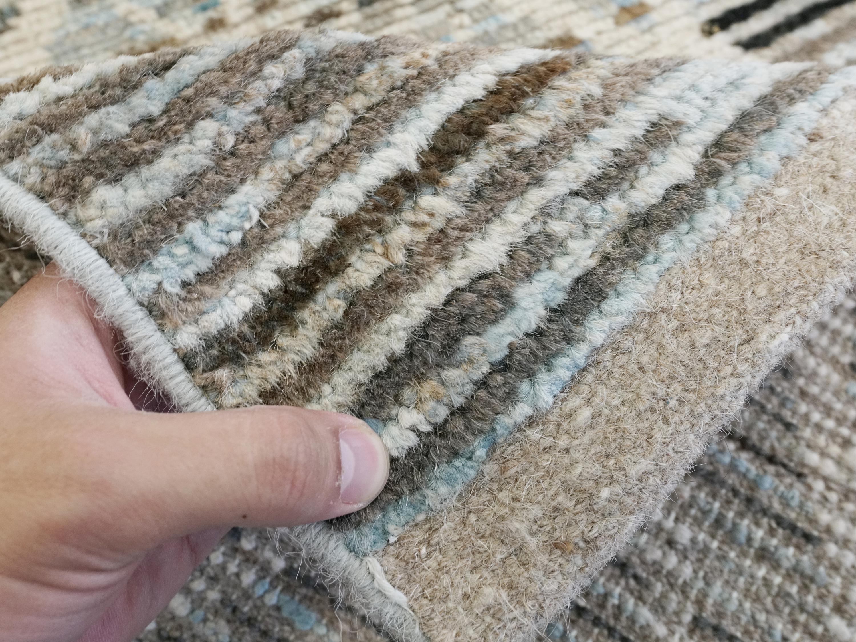 10 Ft Light Blue Moroccan Runner Rug - Afghan Handmade Wool