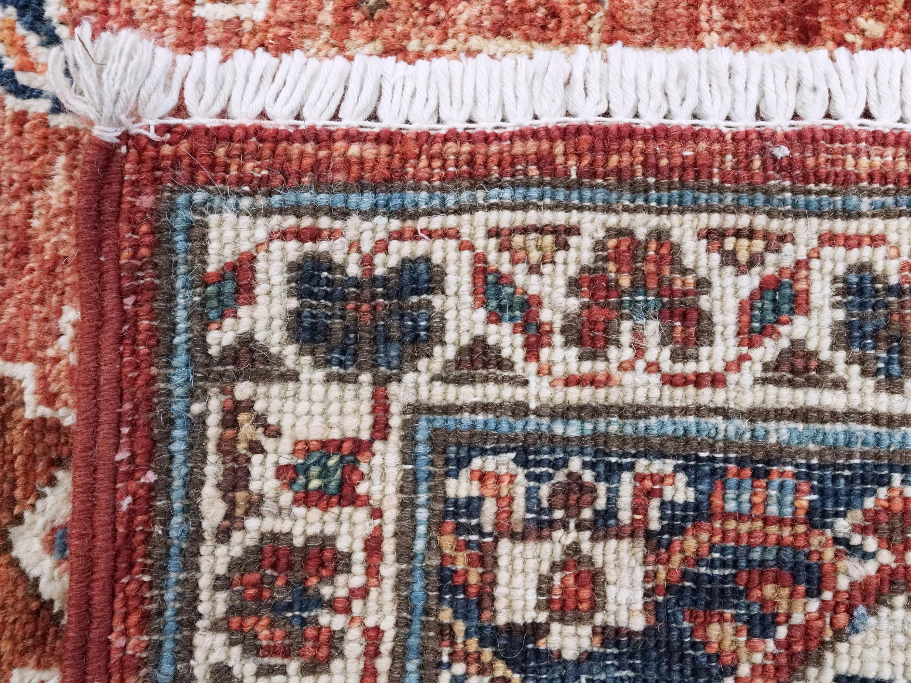 6x9 Ft Red & Blue Serapi Rug - Oriental Area Rug - Persian Design
