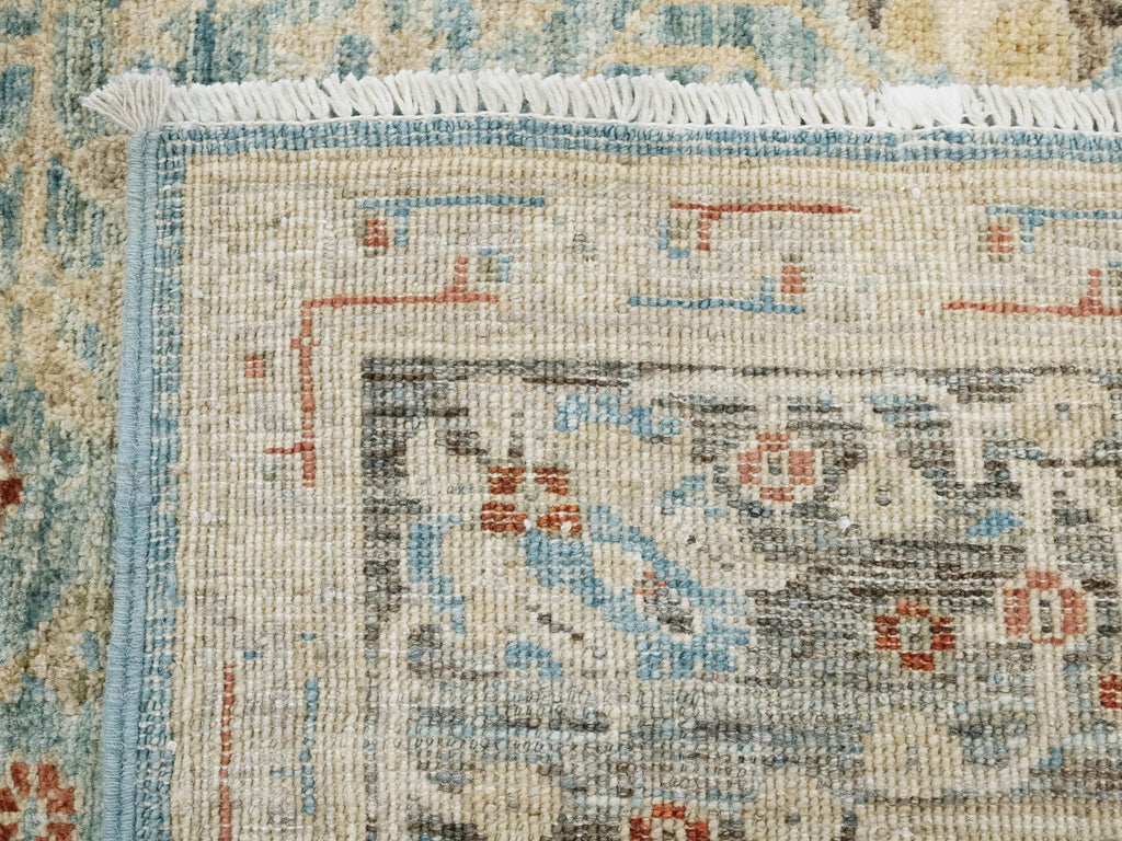 5x7 Ft Blue Floral Persian Rug - Hand Knotted Oriental Rug