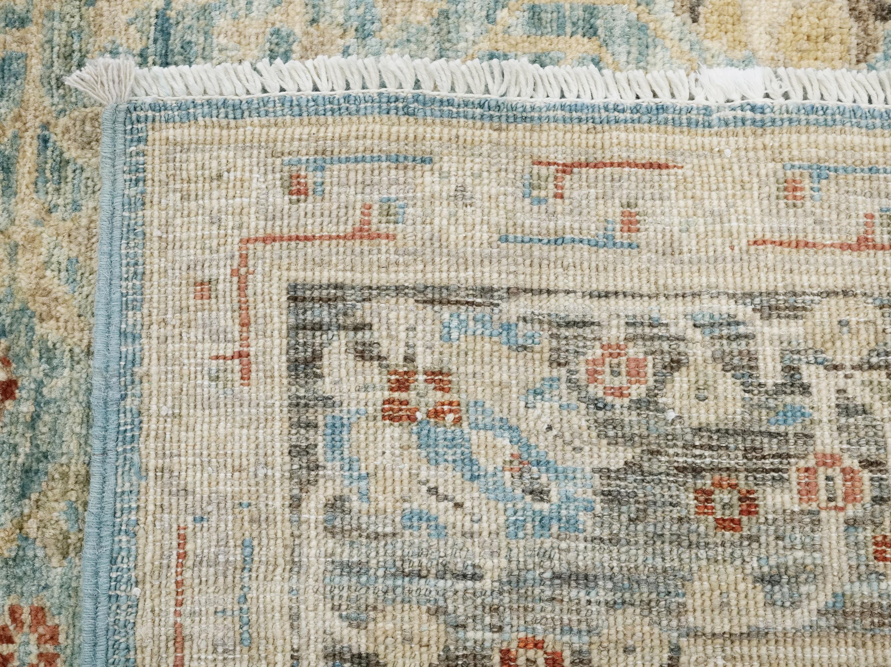 5x7 Ft Blue Floral Persian Rug - Hand Knotted Oriental Rug
