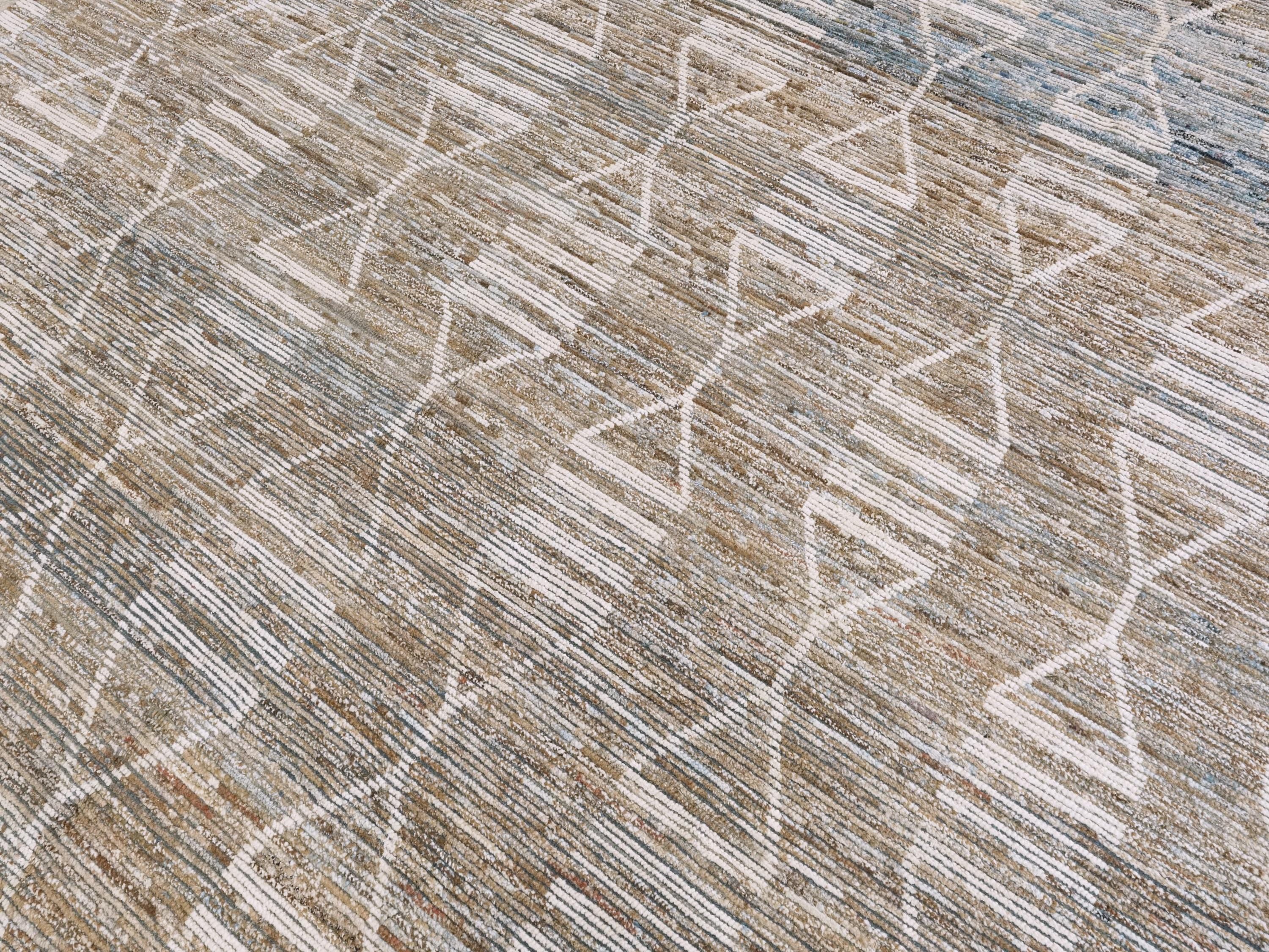 9x12 Ft Brown Moroccan Rug - Area Rug - Contemporary Design