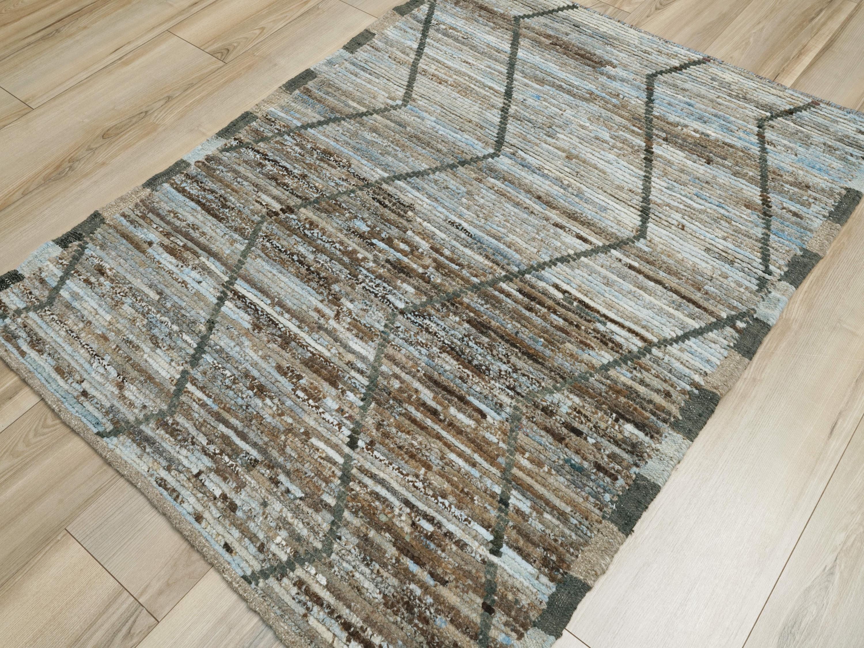 3x5 Ft Hand Knotted Coral Moroccan Rug - Afghan Wool Rug