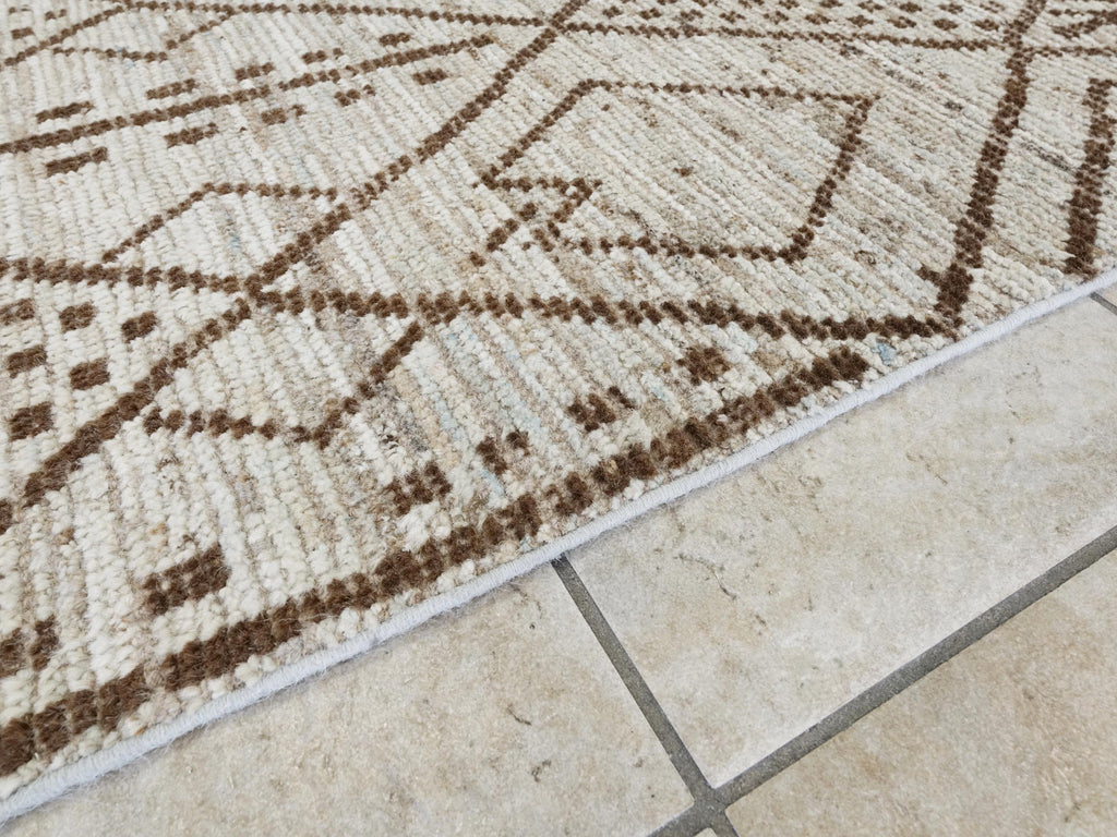 16 Ft Light Blue Moroccan Runner Rug - Hand Knotted Wool Rug