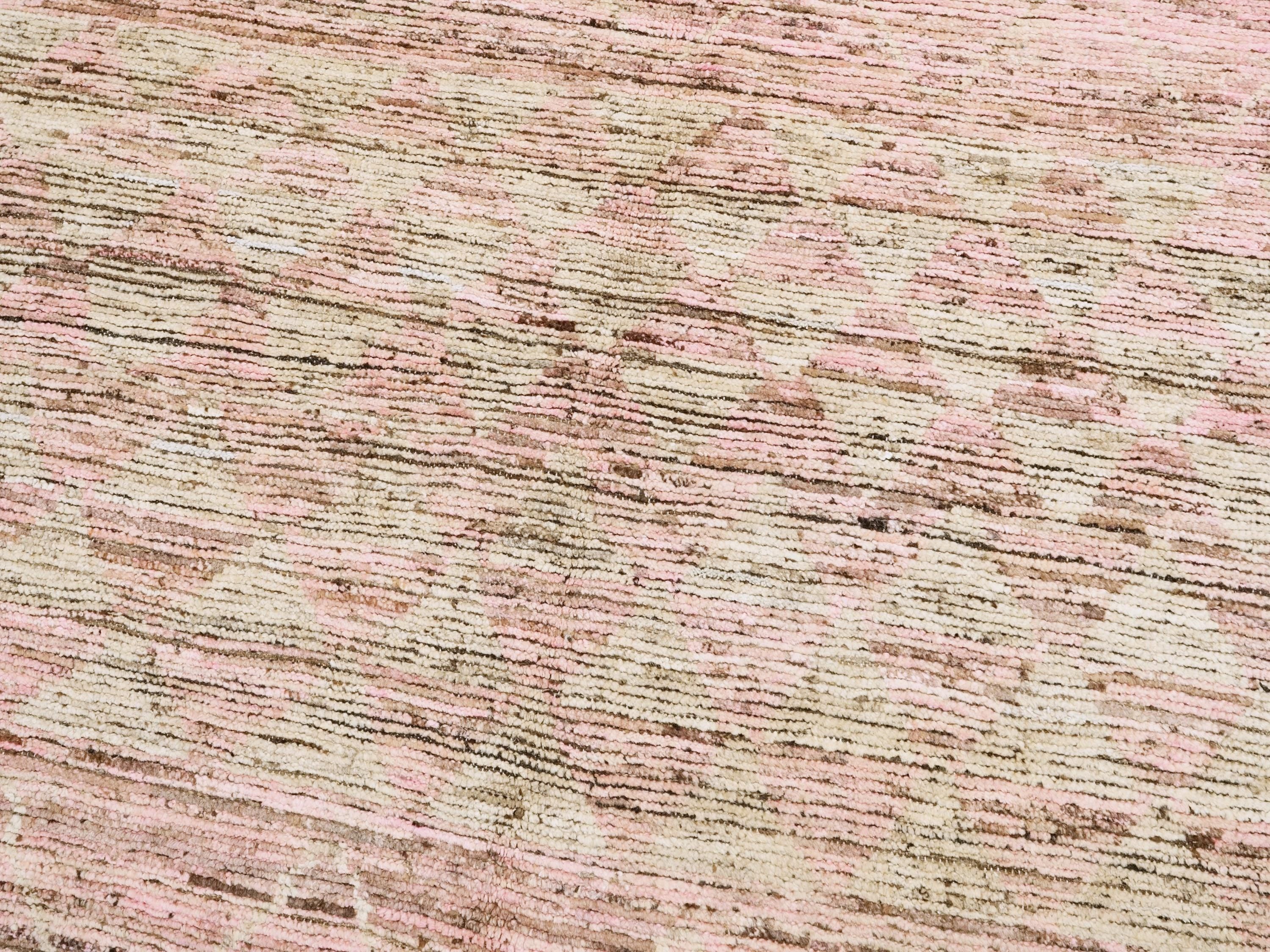 6x8 Ft Pink Moroccan Rug - Abstract Area Rug