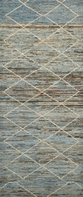 10 Ft Light Blue Moroccan Runner Rug - Afghan Handmade Rug