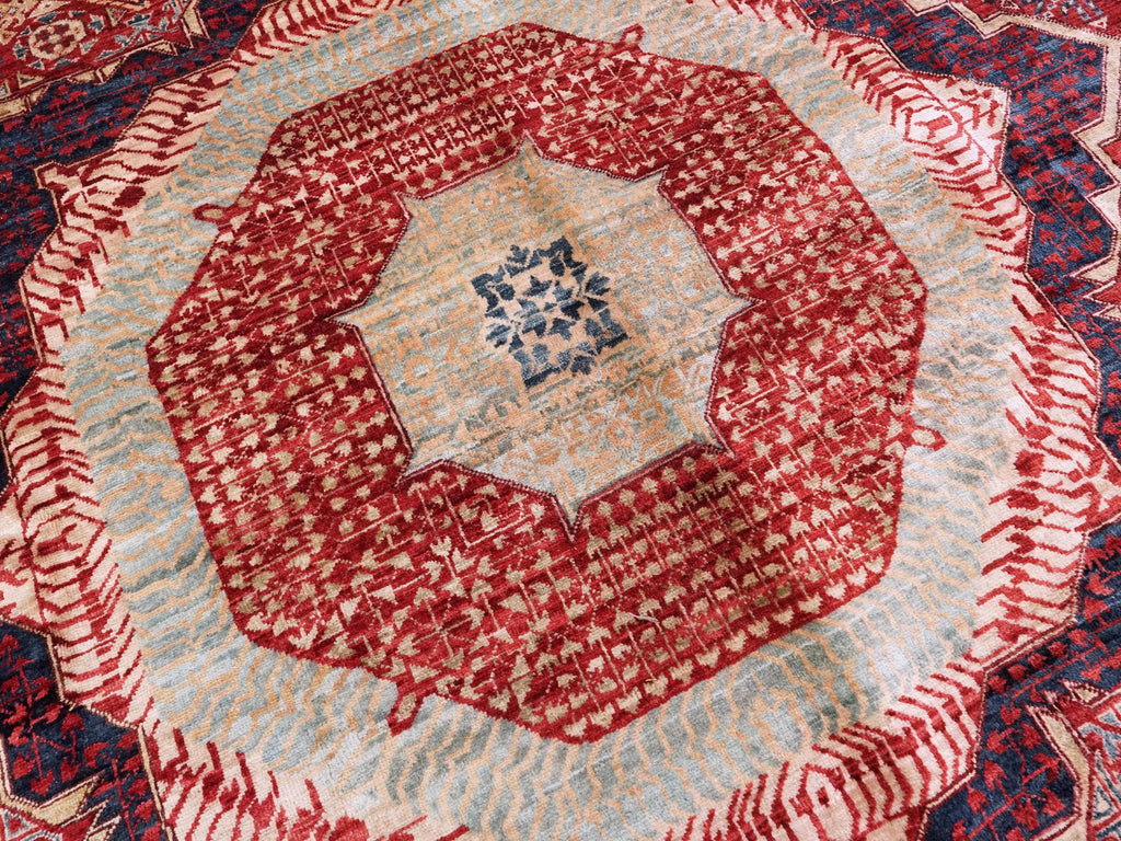 9x12 Ft Red Mamluk Rug - Hand Knotted Area Rug