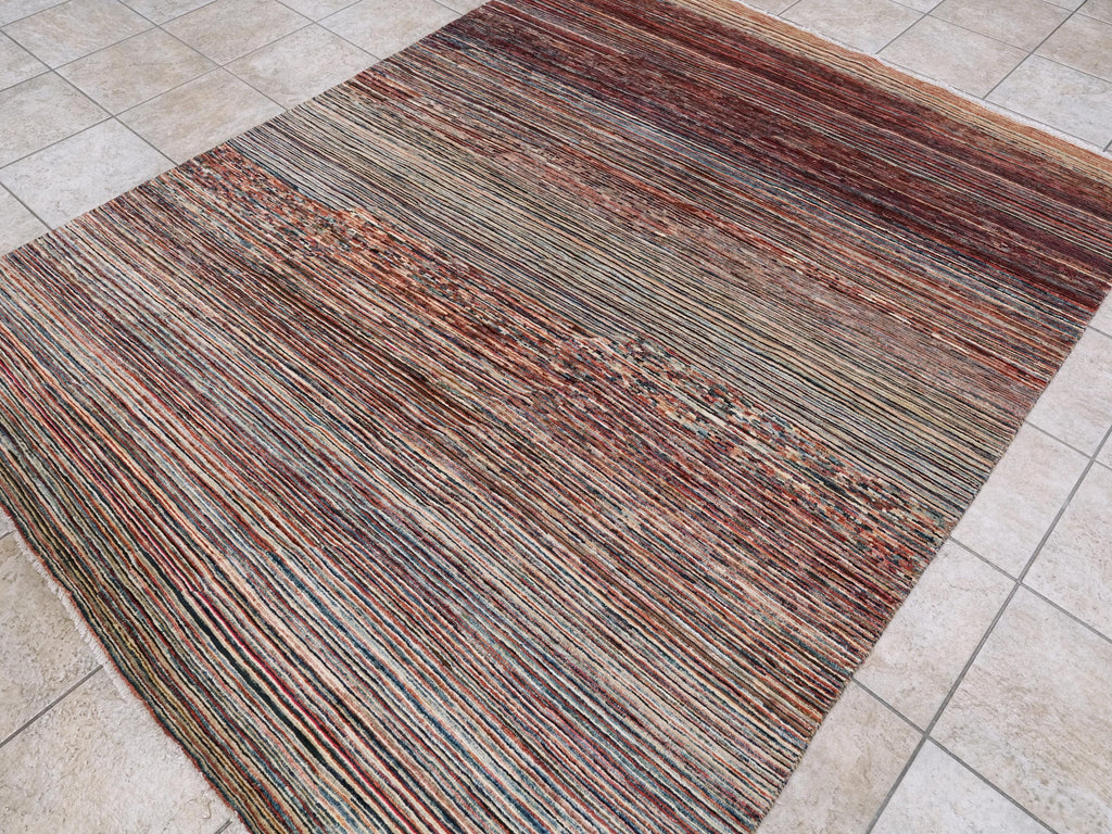 6x8 Ft Colorful Handmade Gabbeh Rug - Afghan Wool Area Rug