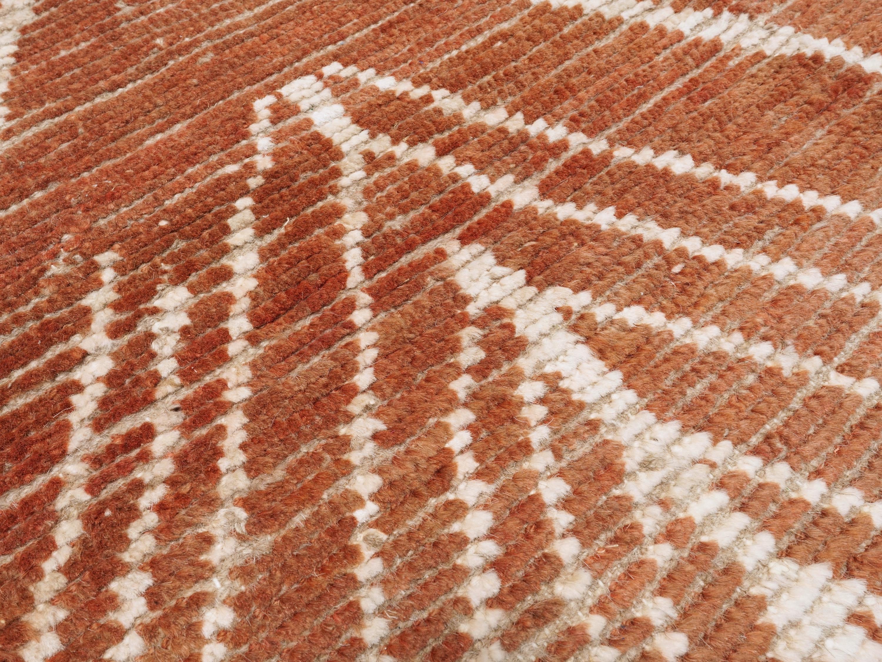 9x12 Ft Rustic Red Moroccan Rug - Hand Knotted Area Rug