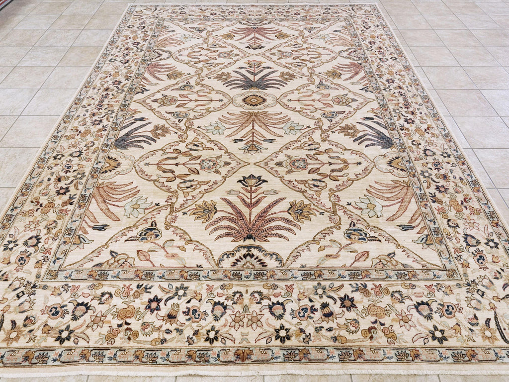 9x12 Ft Beige Serapi Rug - Hand Knotted Area Rug - Persian Design