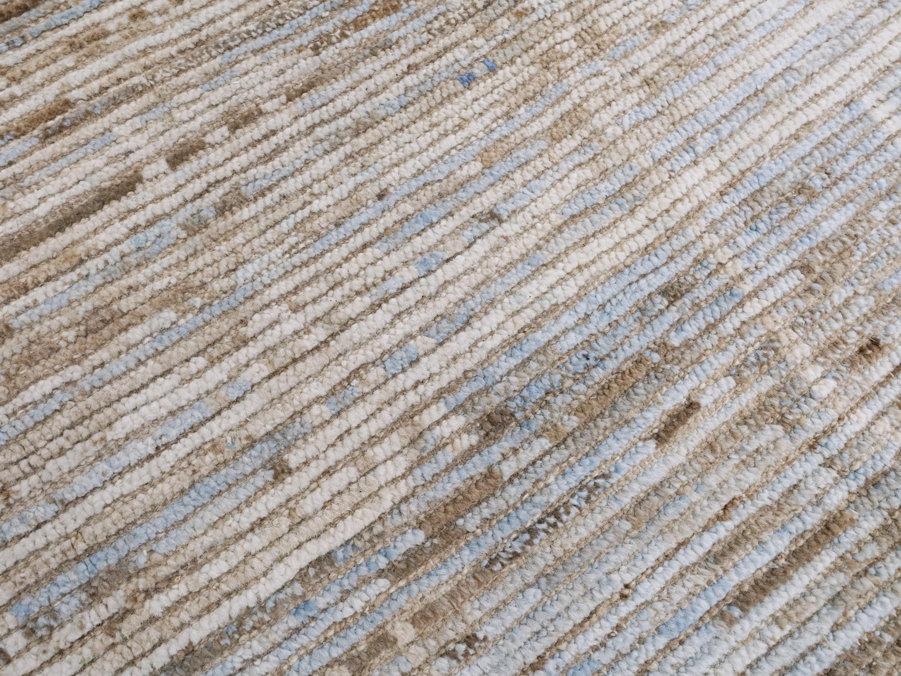 8x8 Ft Light Blue Moroccan Rug - Handmade Wool Area Rug