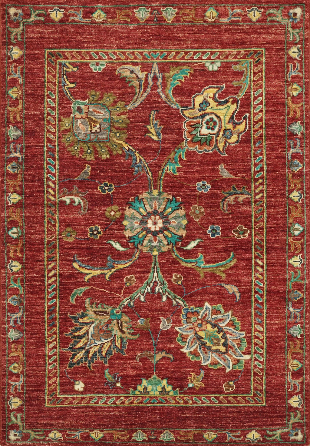 3x4 Ft Red Serapi Rug - Handmade Afghan Area Rug