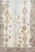 5x7 Ft Beige Moroccan Rug - Shaggy Floral Area Rug