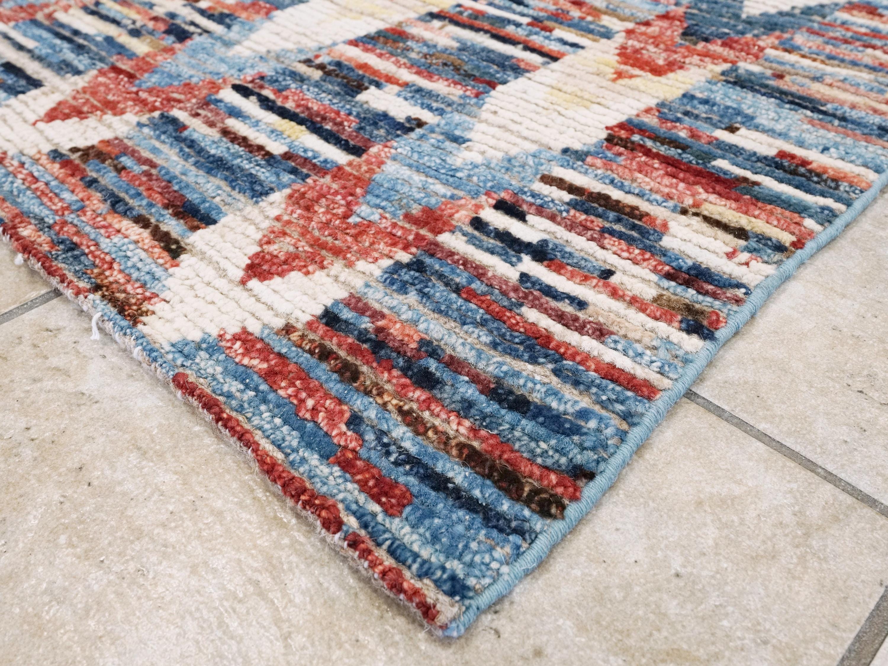 8x10 Ft Colorful Moroccan Rug -Afghan Handmade Wool Rug