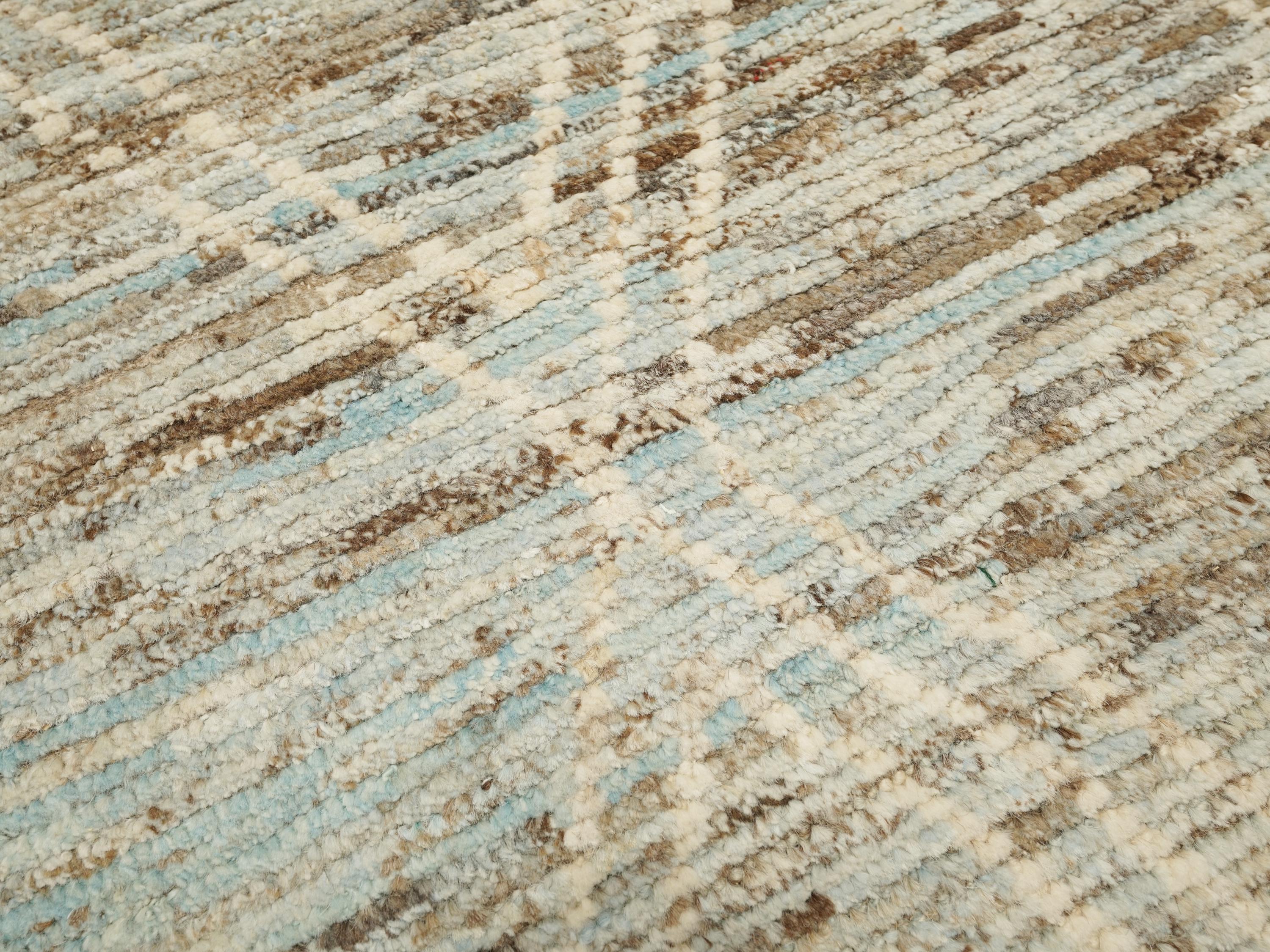 10 Ft Handmade Beige Moroccan Runner Rug - Afghan Wool Rug