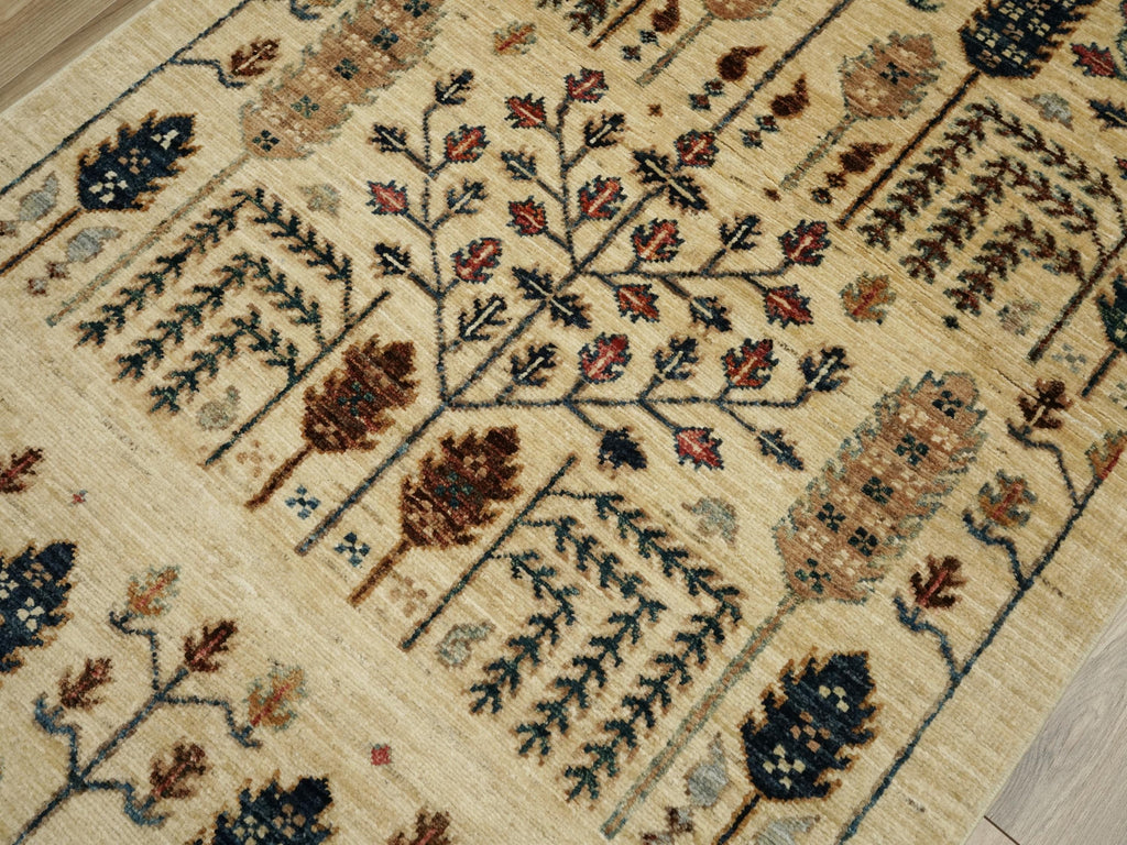 15 Ft Beige Serapi Runner Rug - Handmade Afghan Rug - Persian Design
